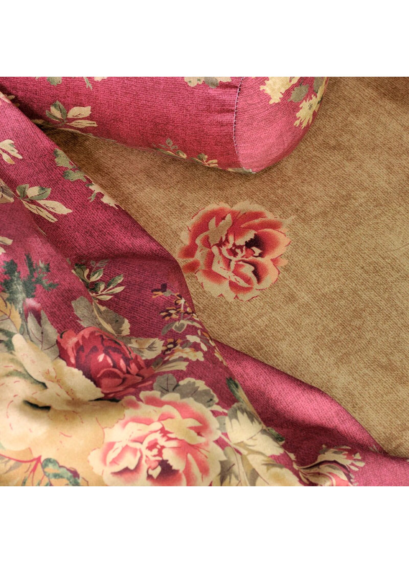 SINGLE DUVET COVER SET ENGLISH FLOWER RED (S886)