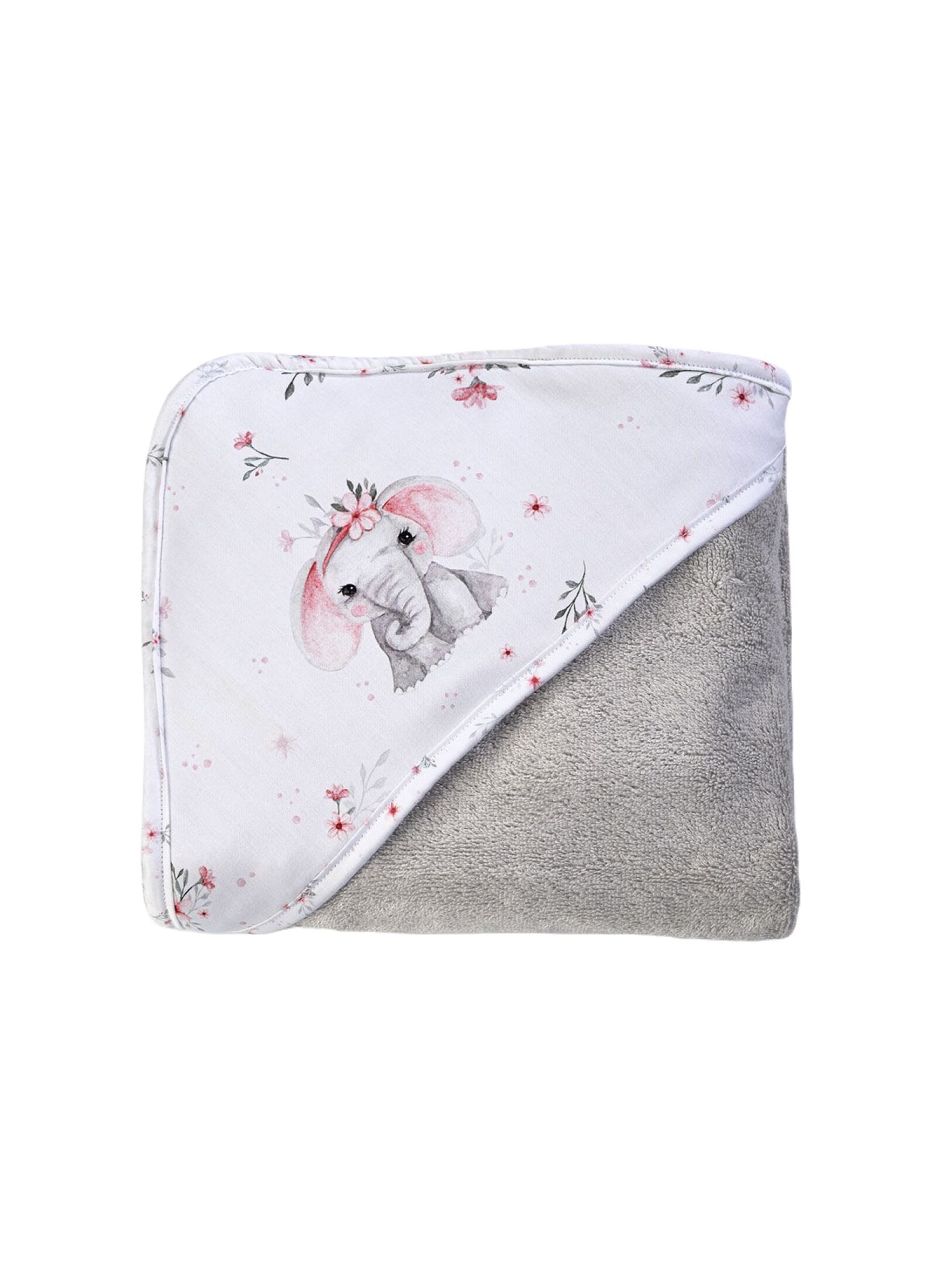 HOODED TOWEL ELEPHANT GREY (S855)