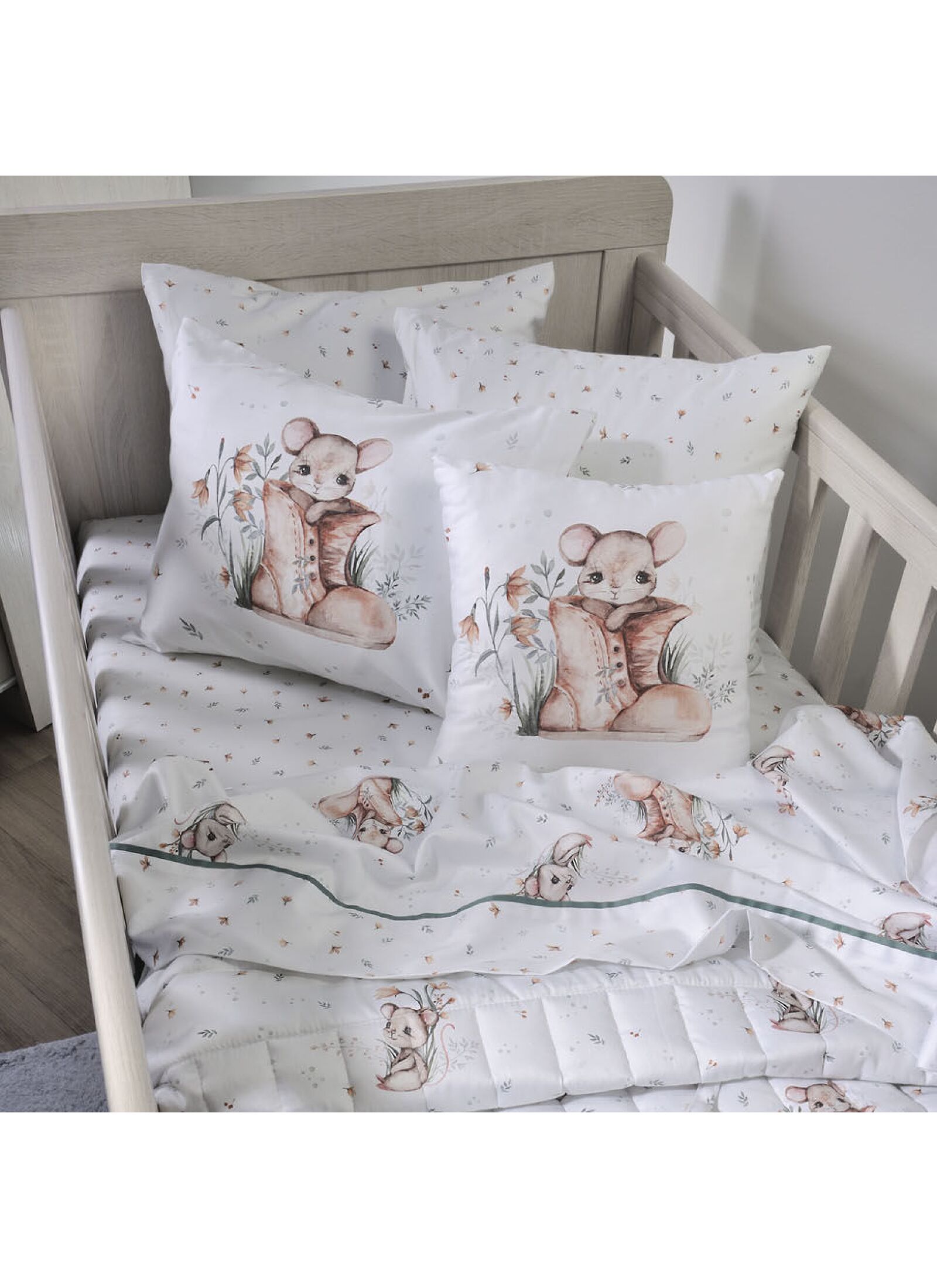 CRIB SHEETS SET LITTLE MOUSE (BS856)