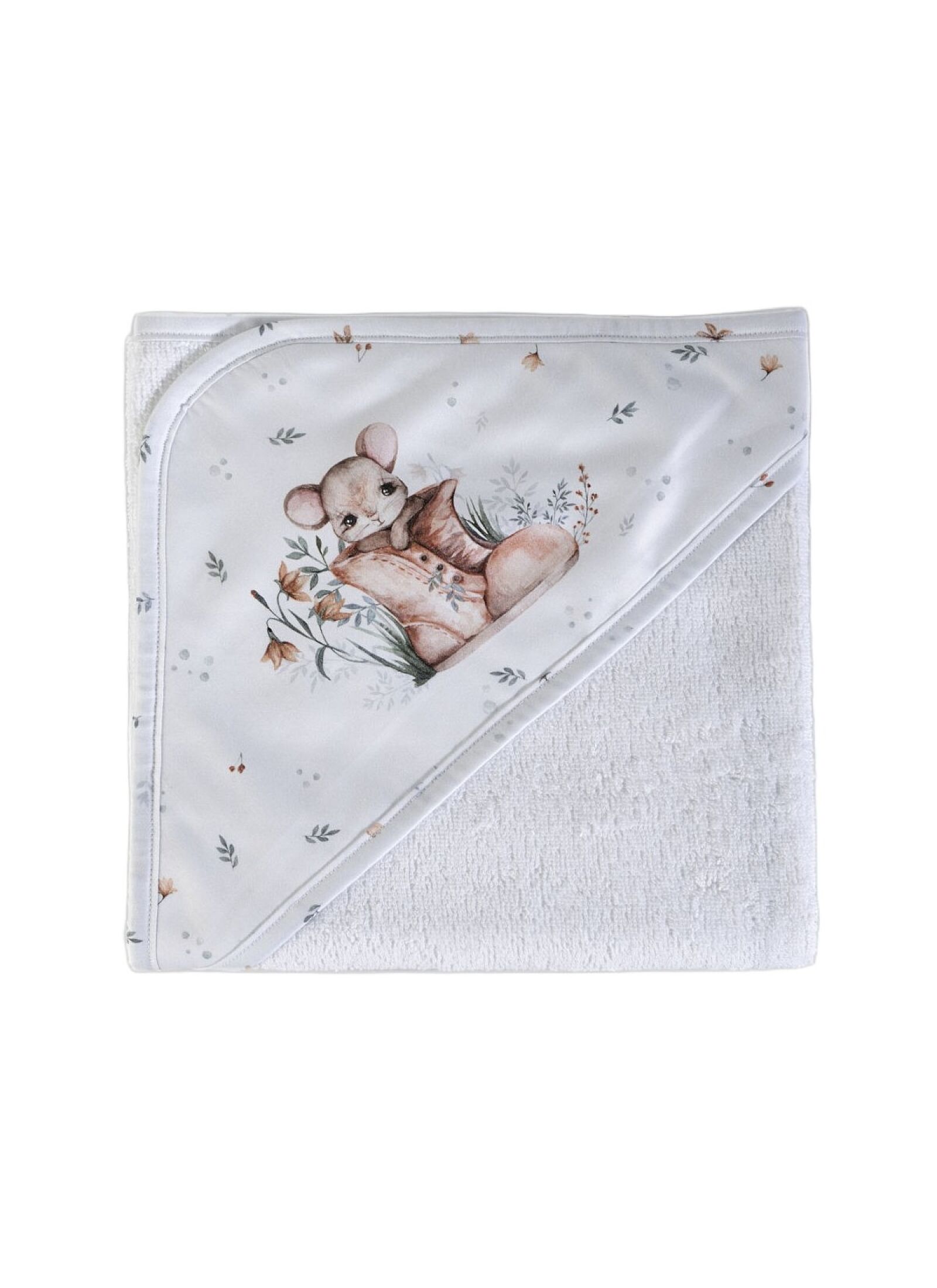 HOODED TOWEL MOUSE OFF WHITE (S856)