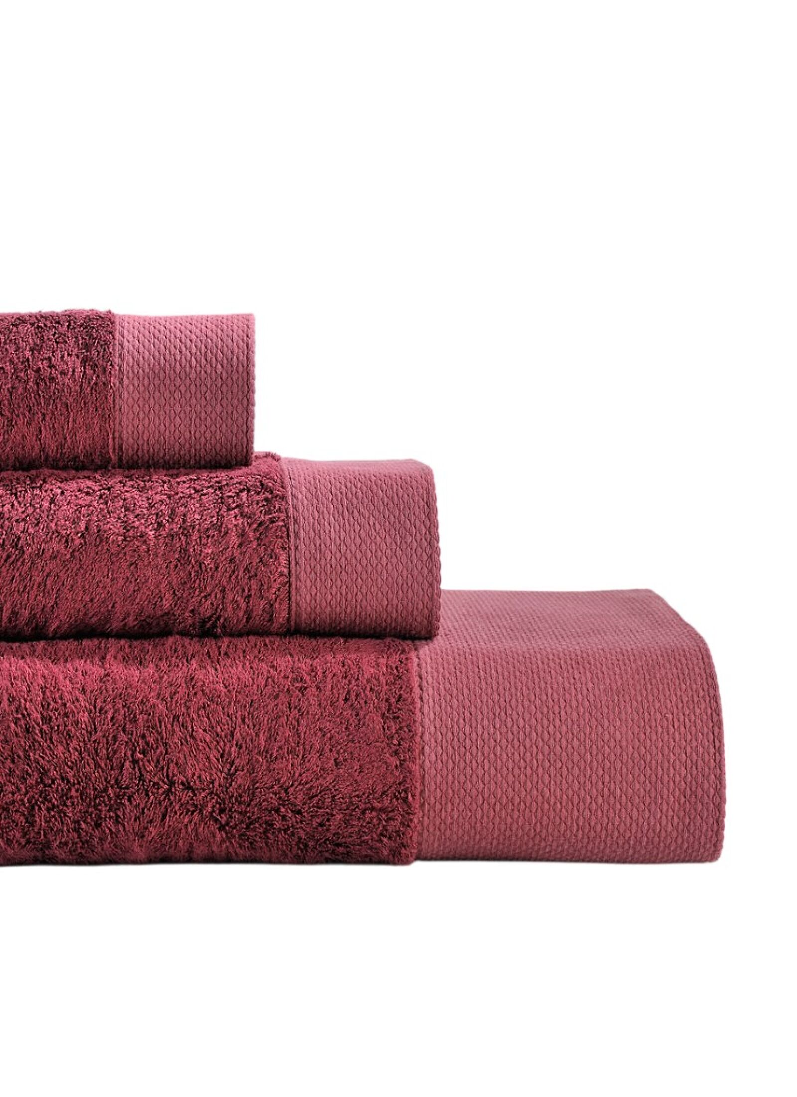 3 PC TOWEL SET ROSA BORDEAUX
