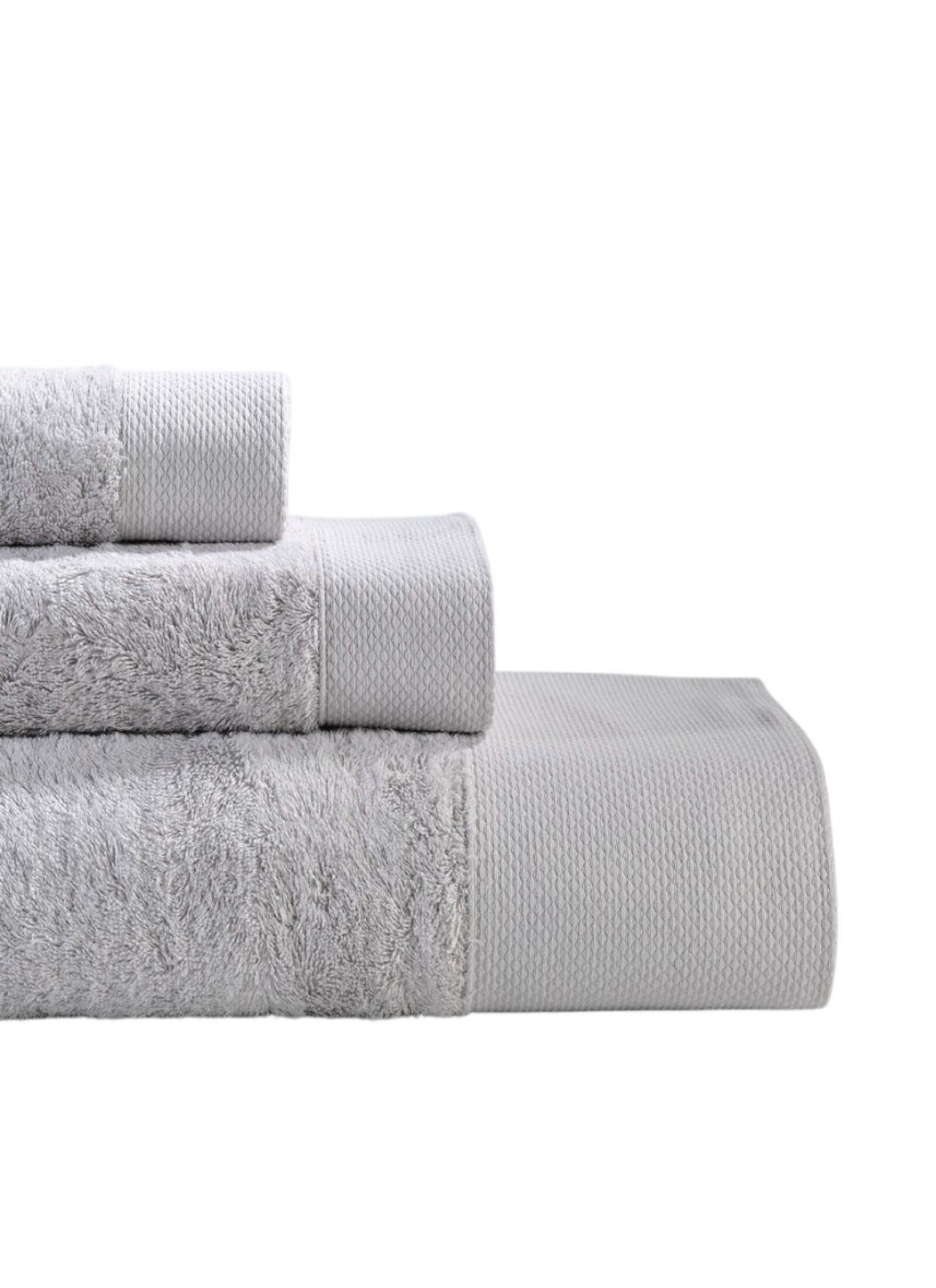 3 PC TOWEL SET ROSA LIGHT GREY