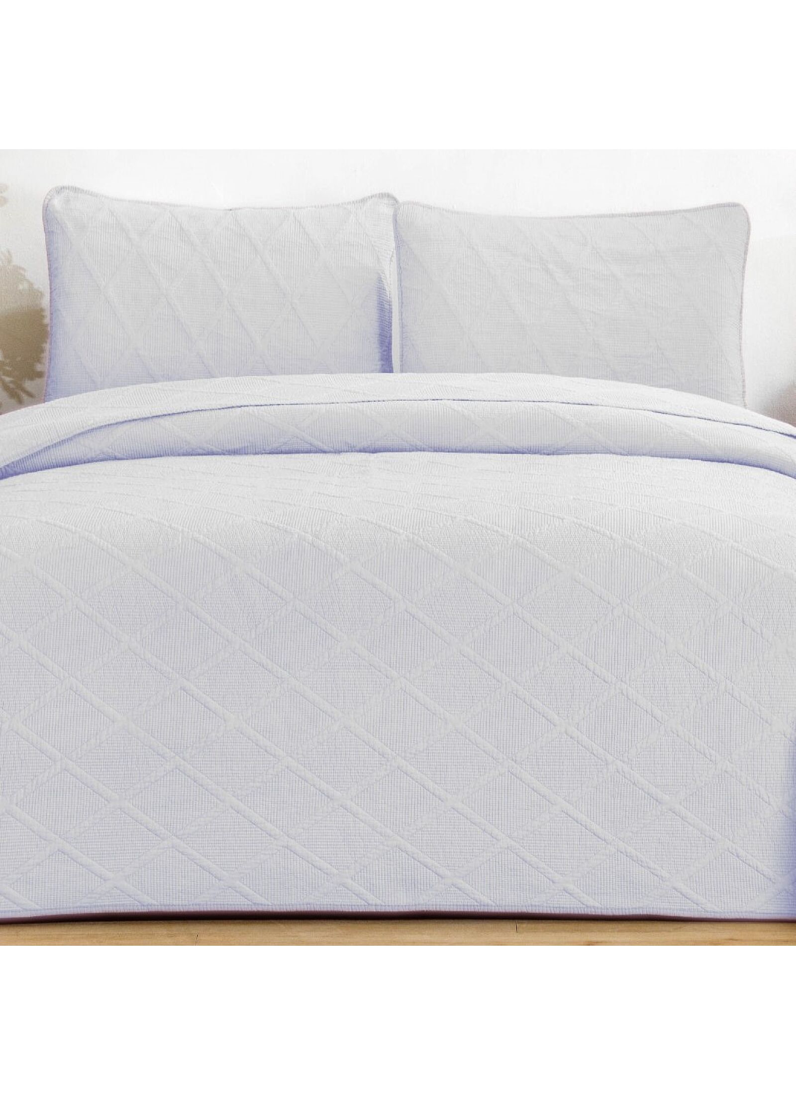 DOUBLE QUILT SET DIAMOND GREY