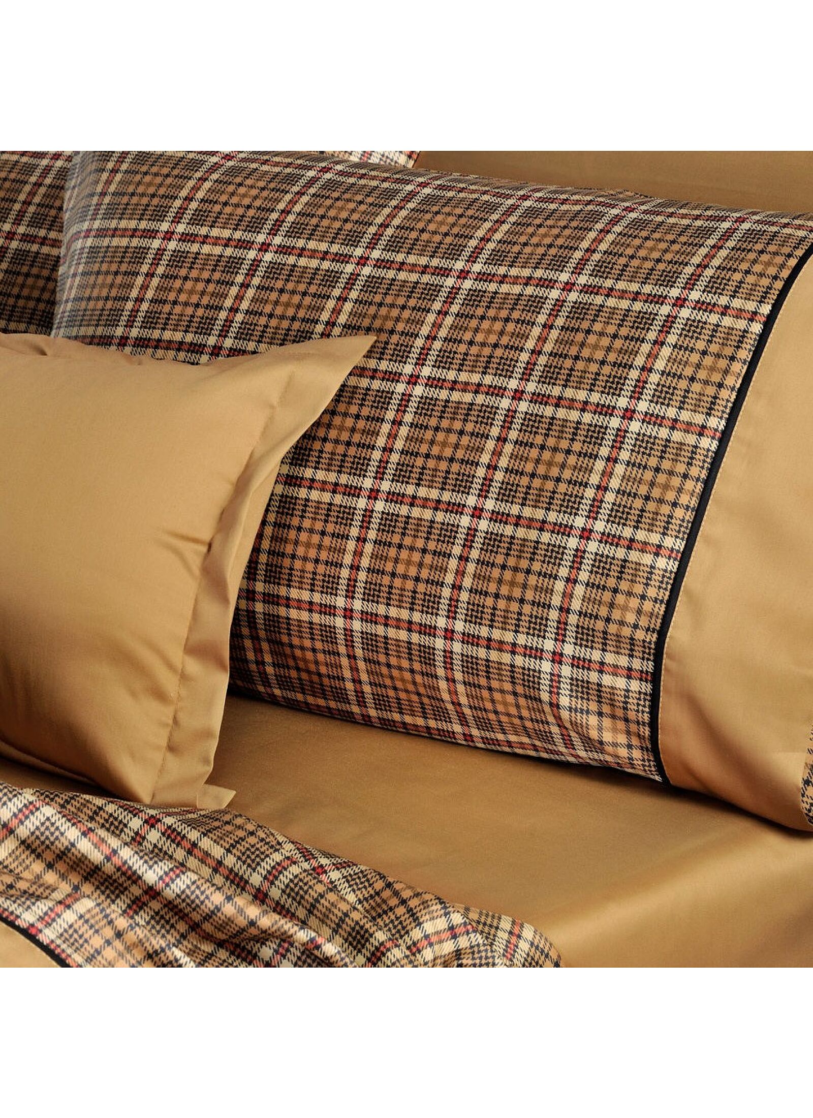 QUEEN SHEET SET GOLD CARREAUX (S848)