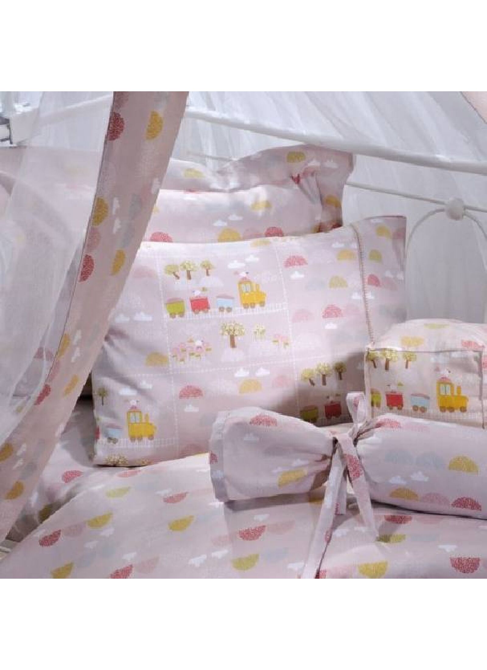 CRADLE SHEETS SET COUNTRYSIDE PINK (BS123)