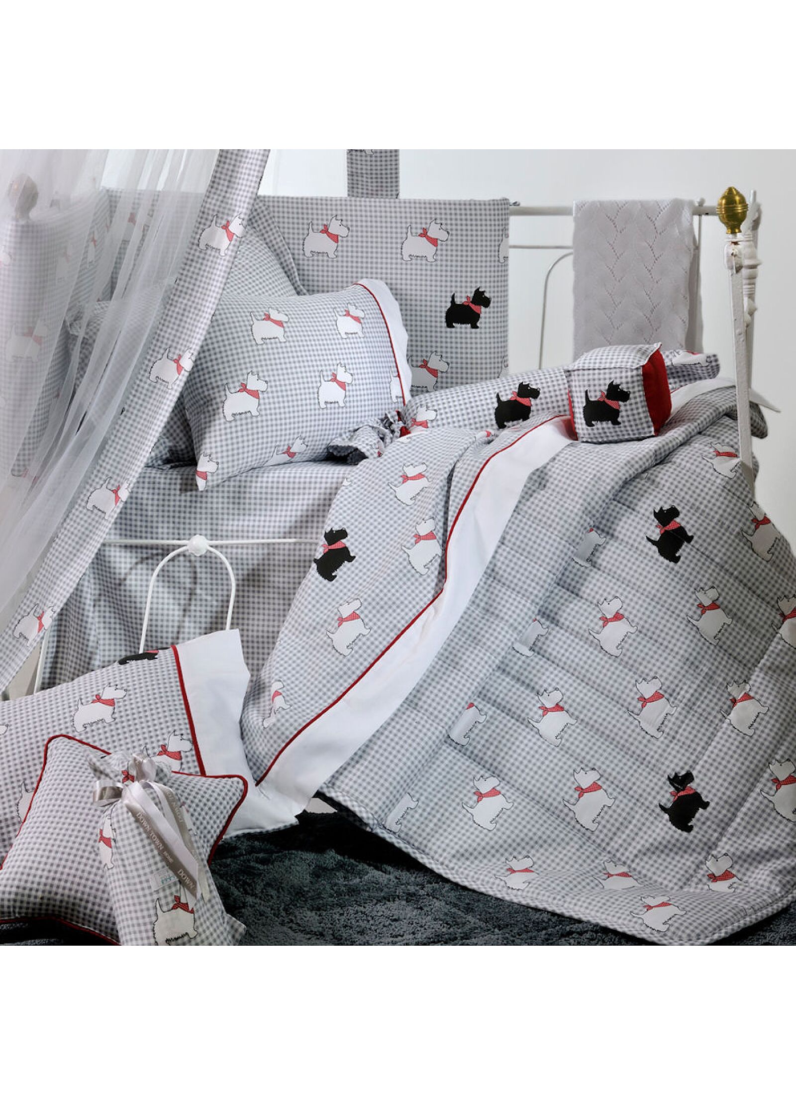 SINGLE DUVET GREY SCOTTISH DOG (S767)