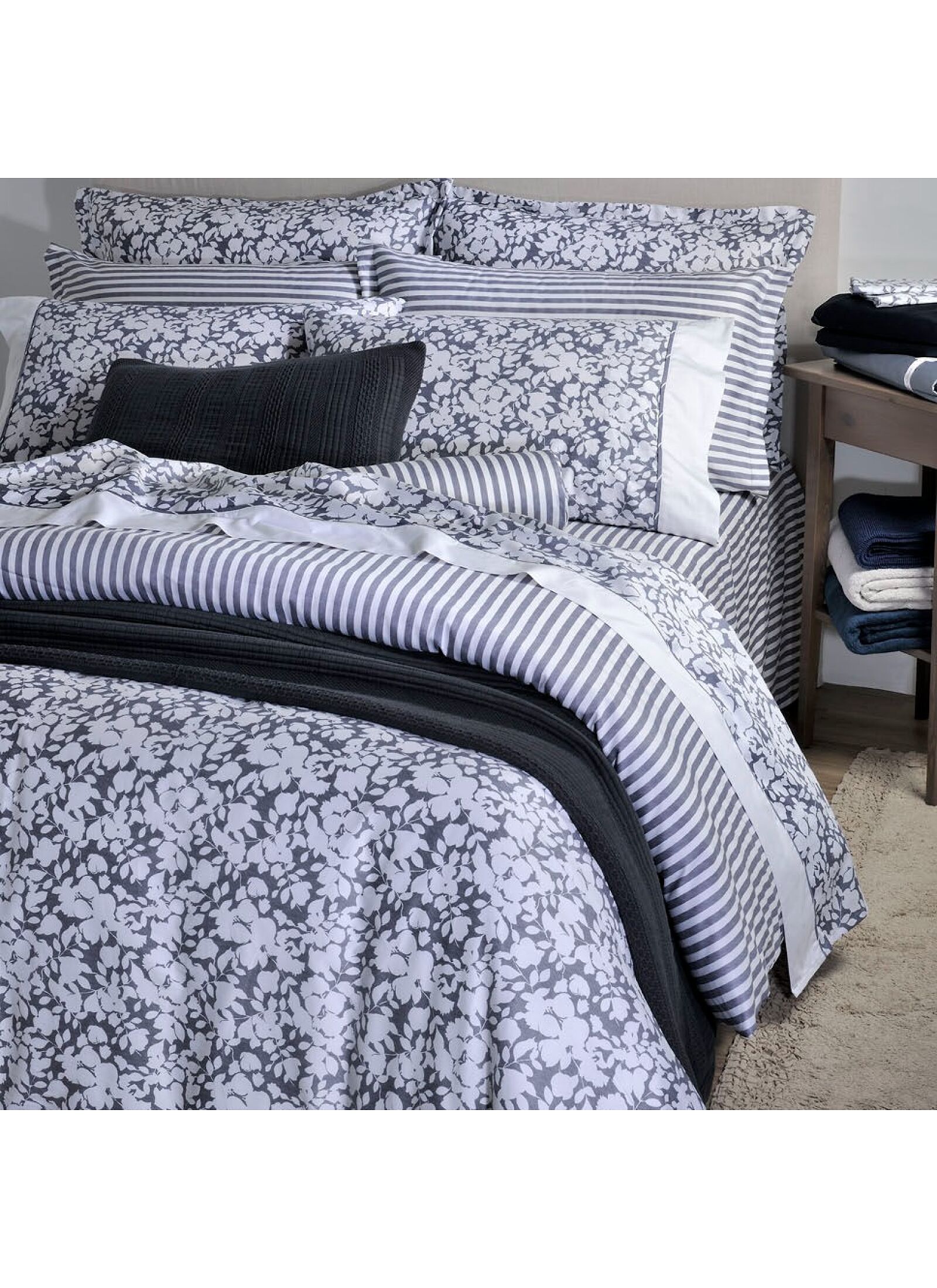 PILLOWCASE SET ELVIRA BLUE STRIPE (S877)