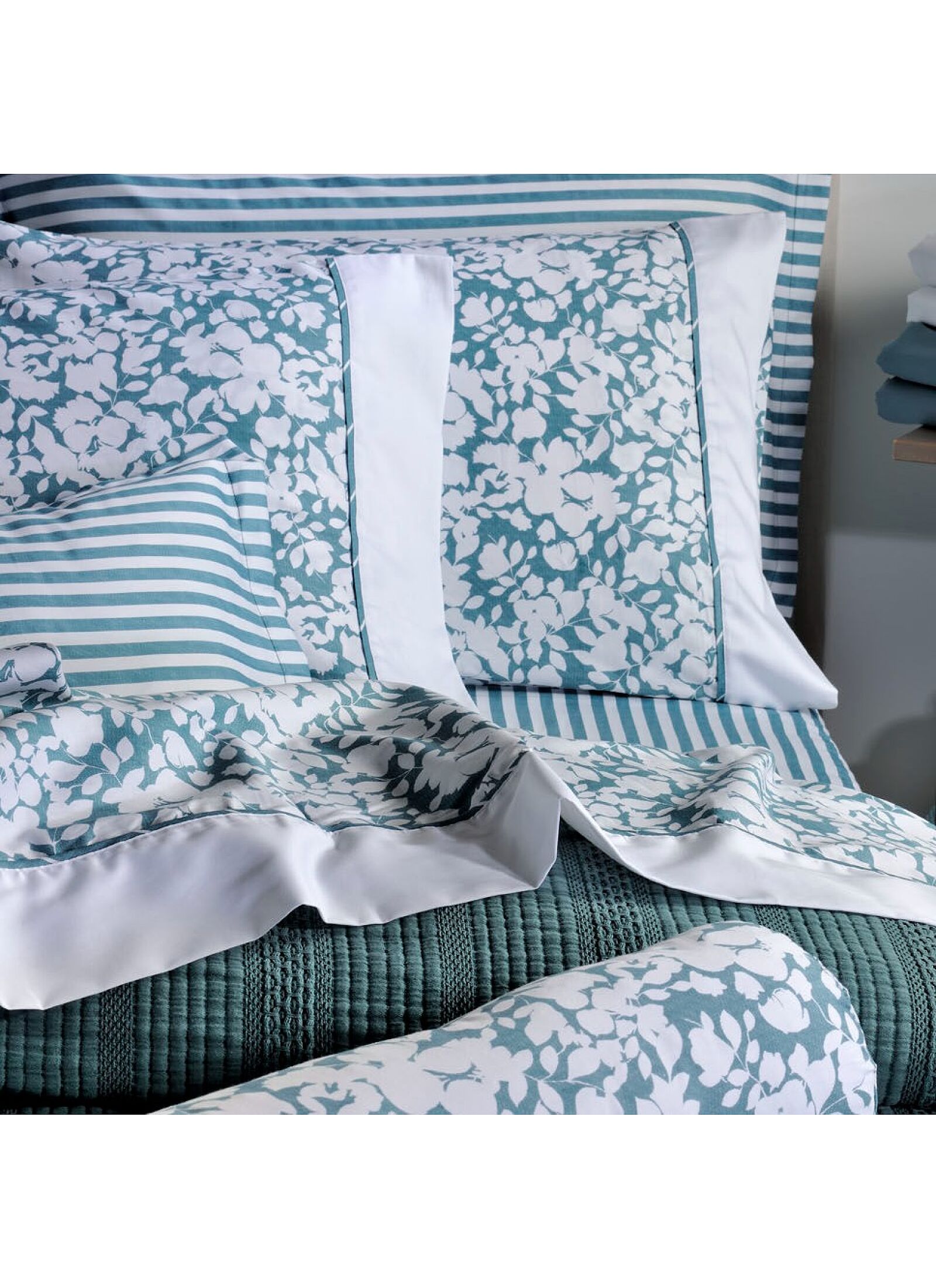 SINGLE DUVET COVER SET ELVIRA PETROL (S875)
