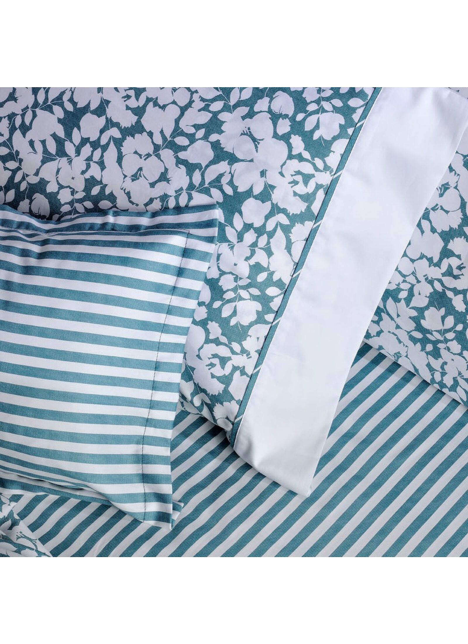 PILLOWCASE SET ELVIRA PETROL STRIPE (S875)