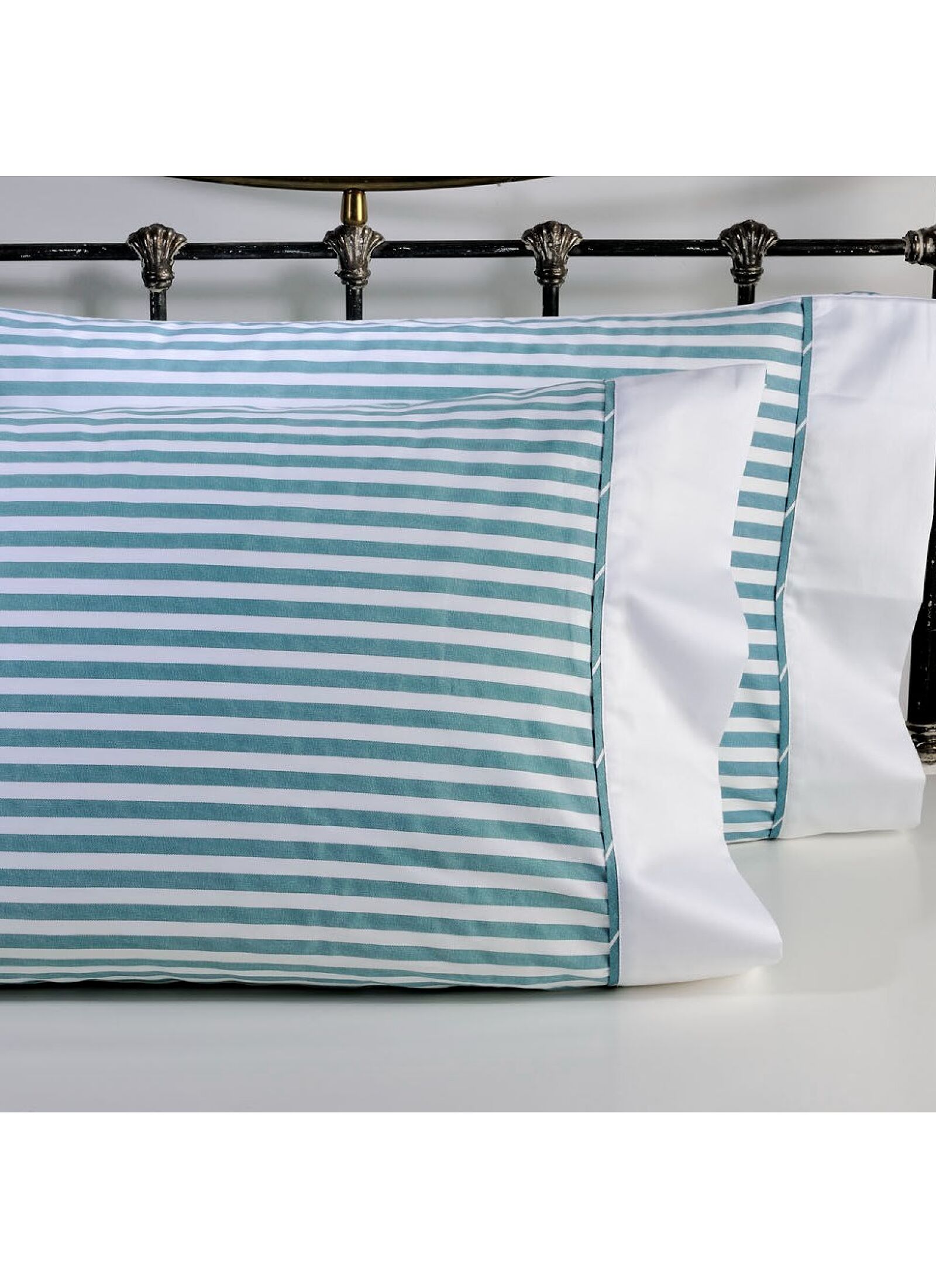 PILLOWCASE SET ELVIRA PETROL STRIPE (S875)
