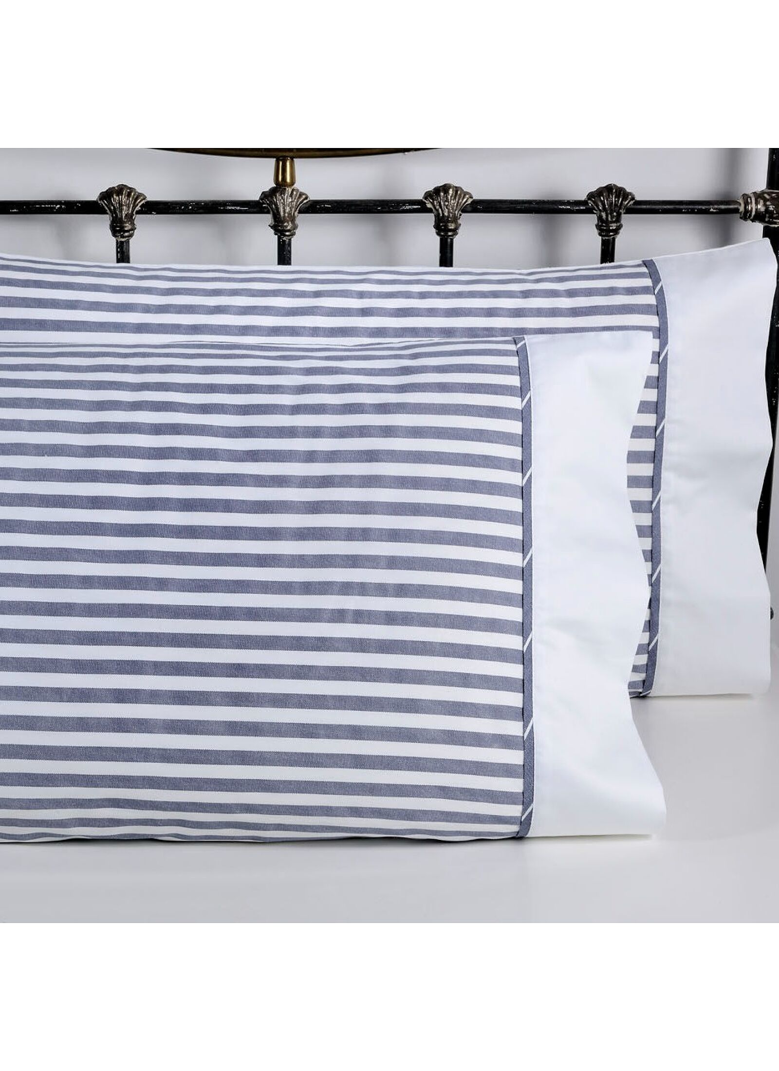 PILLOWCASE SET ELVIRA BLUE STRIPE (S878)