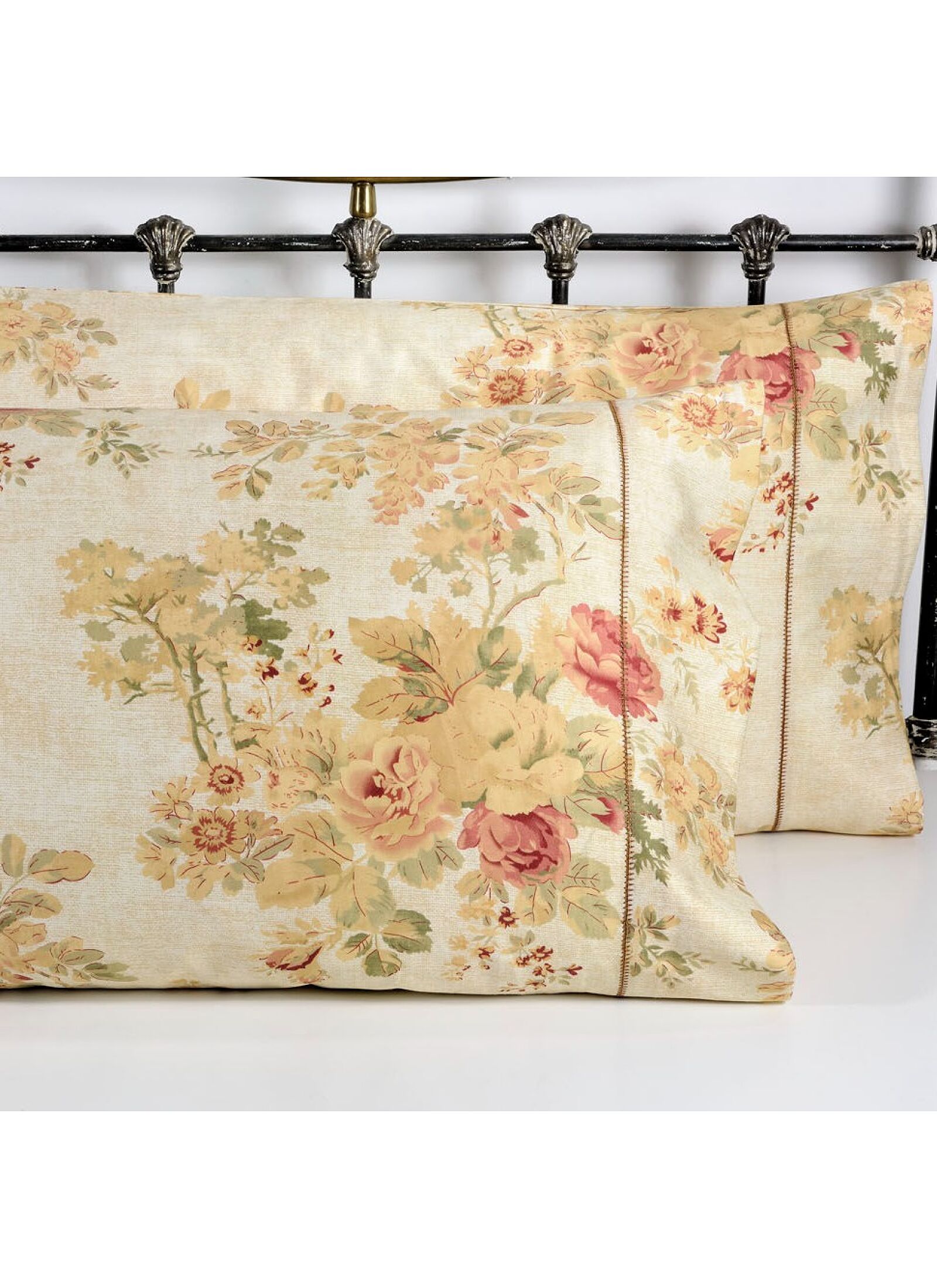 PILLOWCASE SET ENGLISH FLOWER BEIGE (S885)