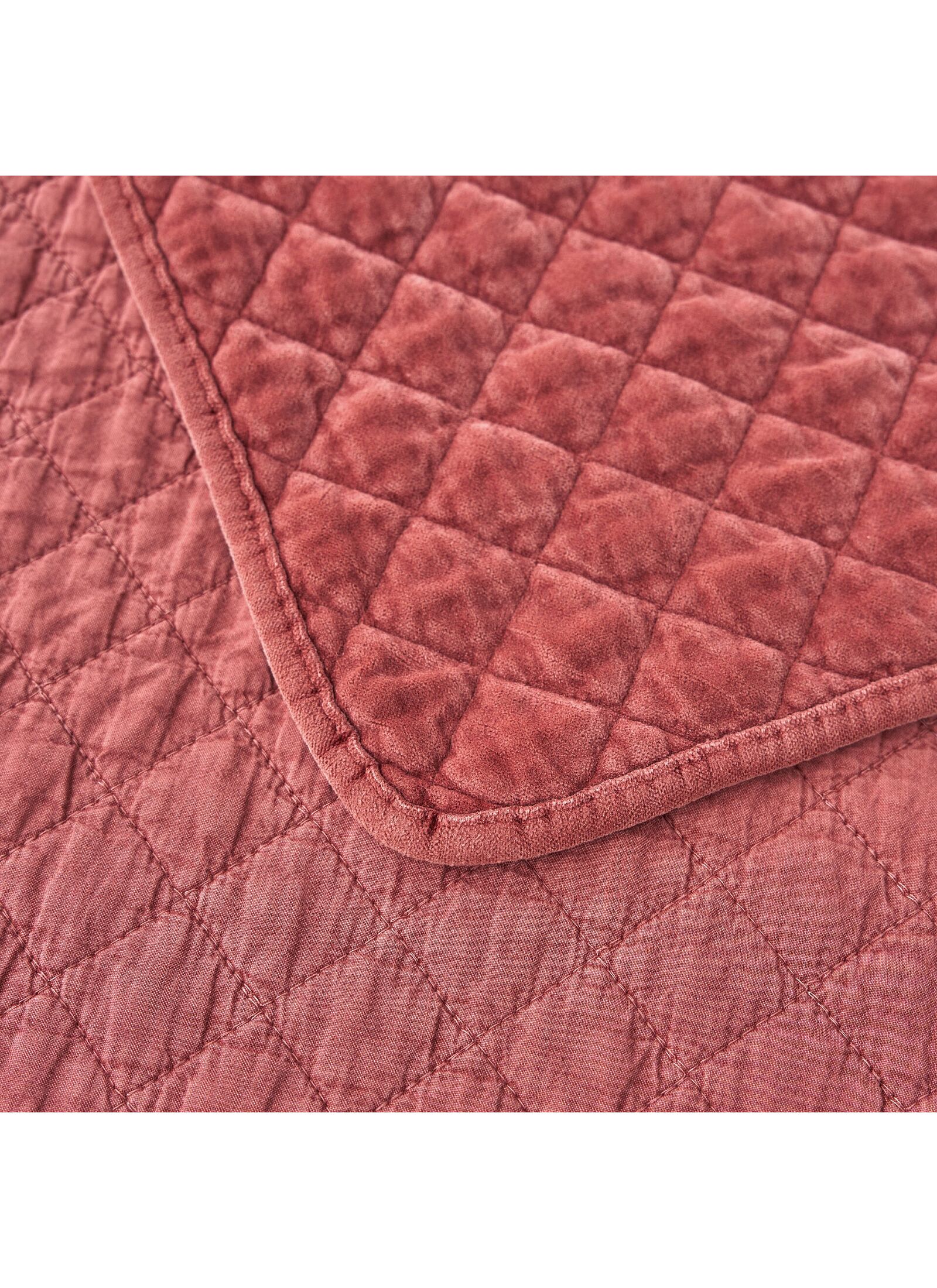 KING SIZE QUILT SET VELVET BRICK RED