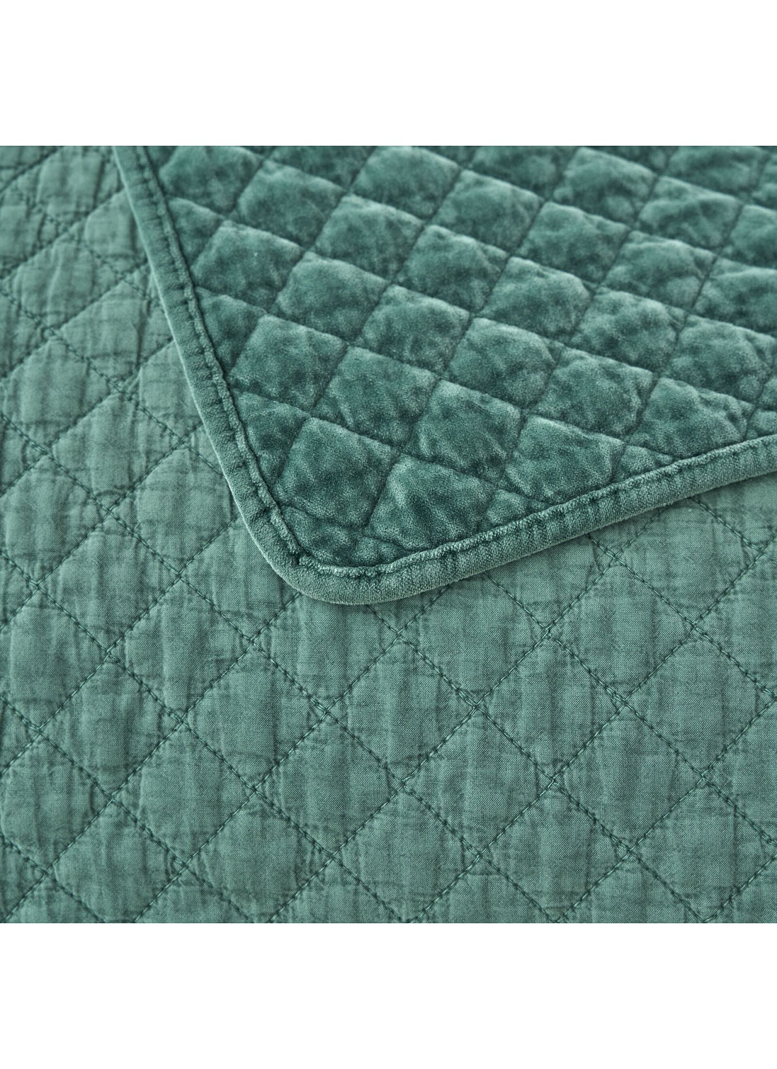 KING SIZE QUILT SET VELVET GREEN