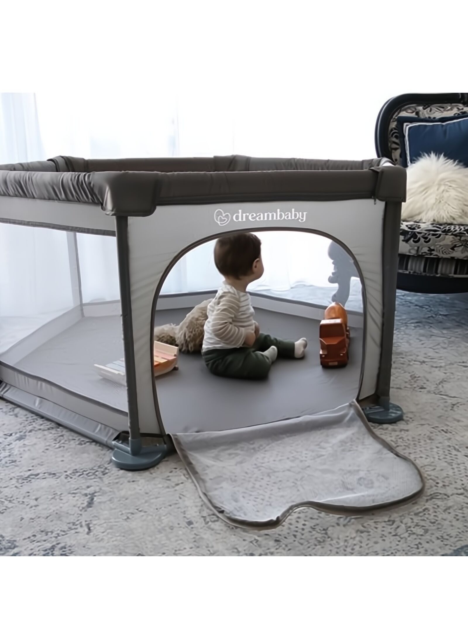 HEXAGON PLAYPEN FABRIC TAUPE