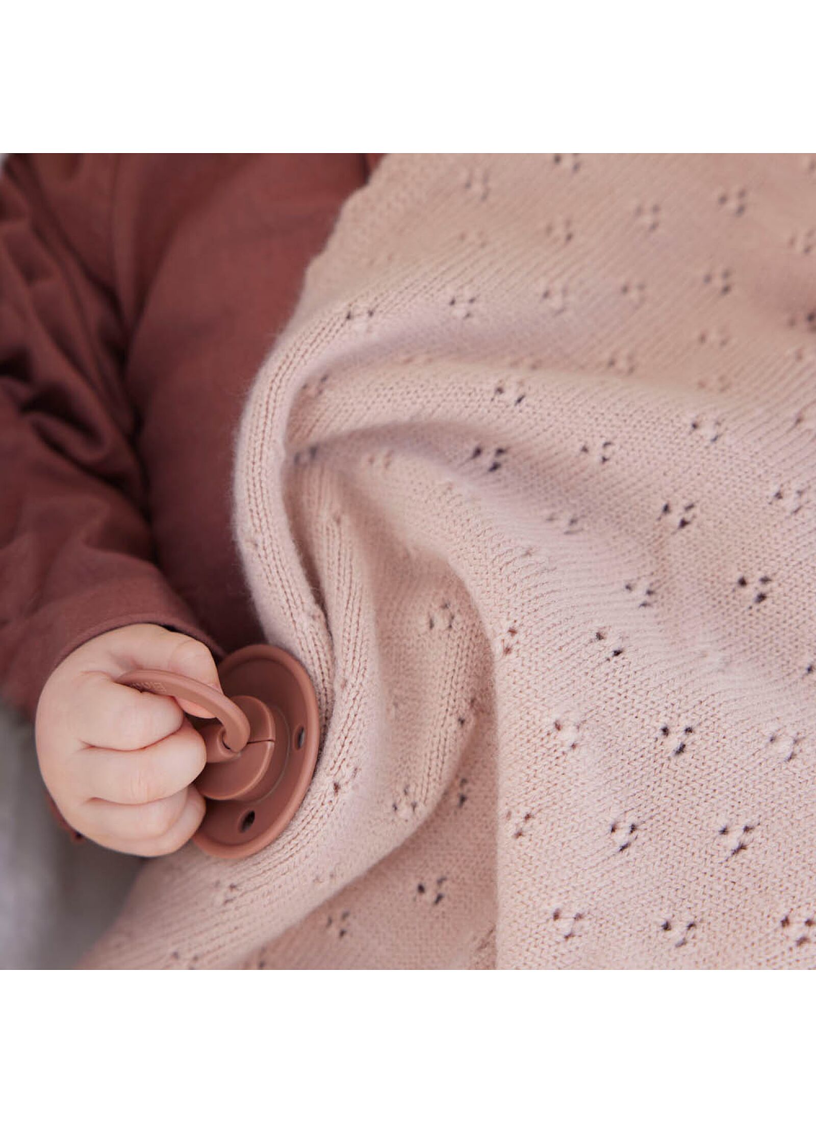 CRADLE BLANKET (75X100) POINTELLE CREAMY WHITE