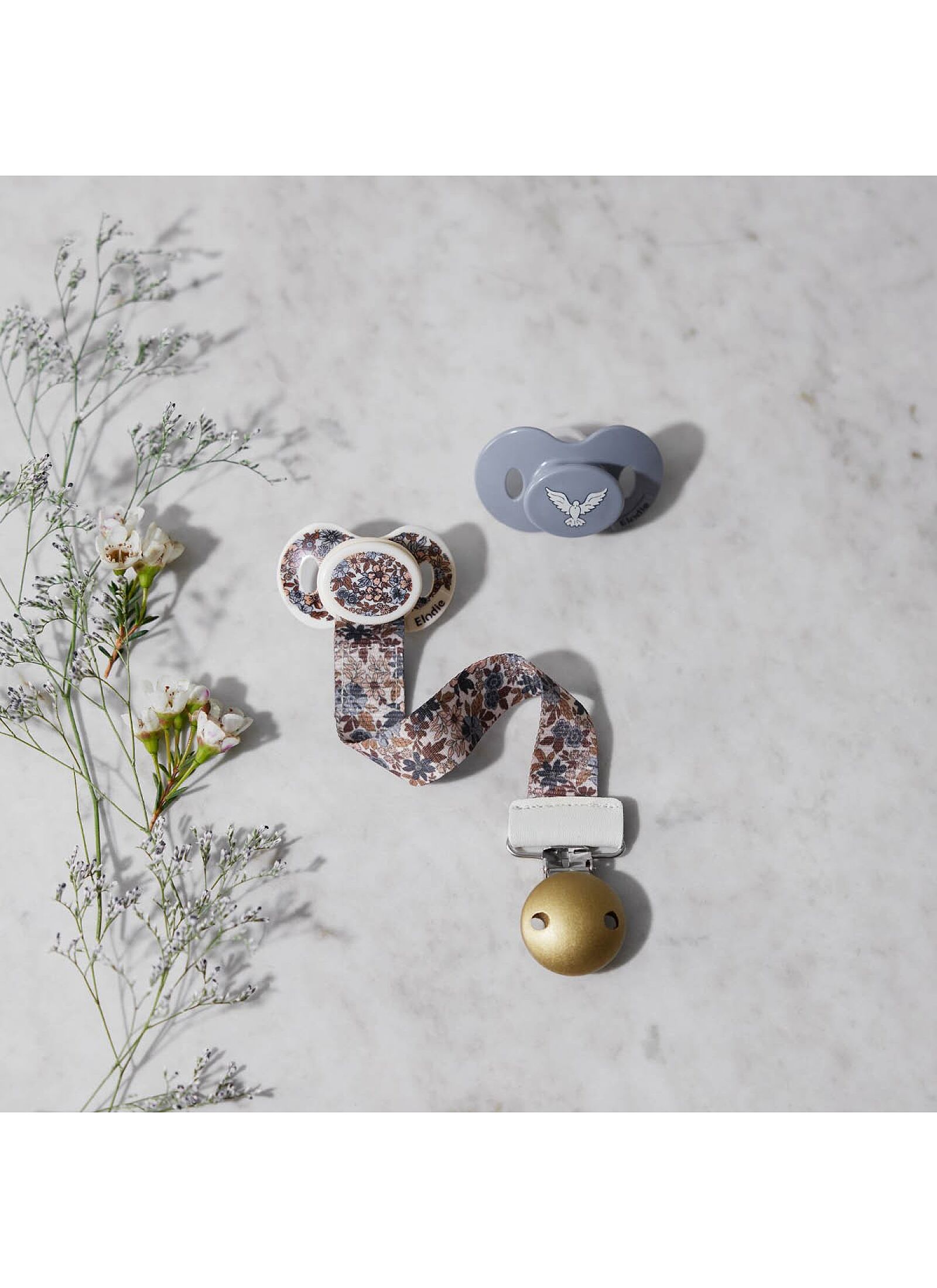 PACIFIER CLIP BLUE GARDEN
