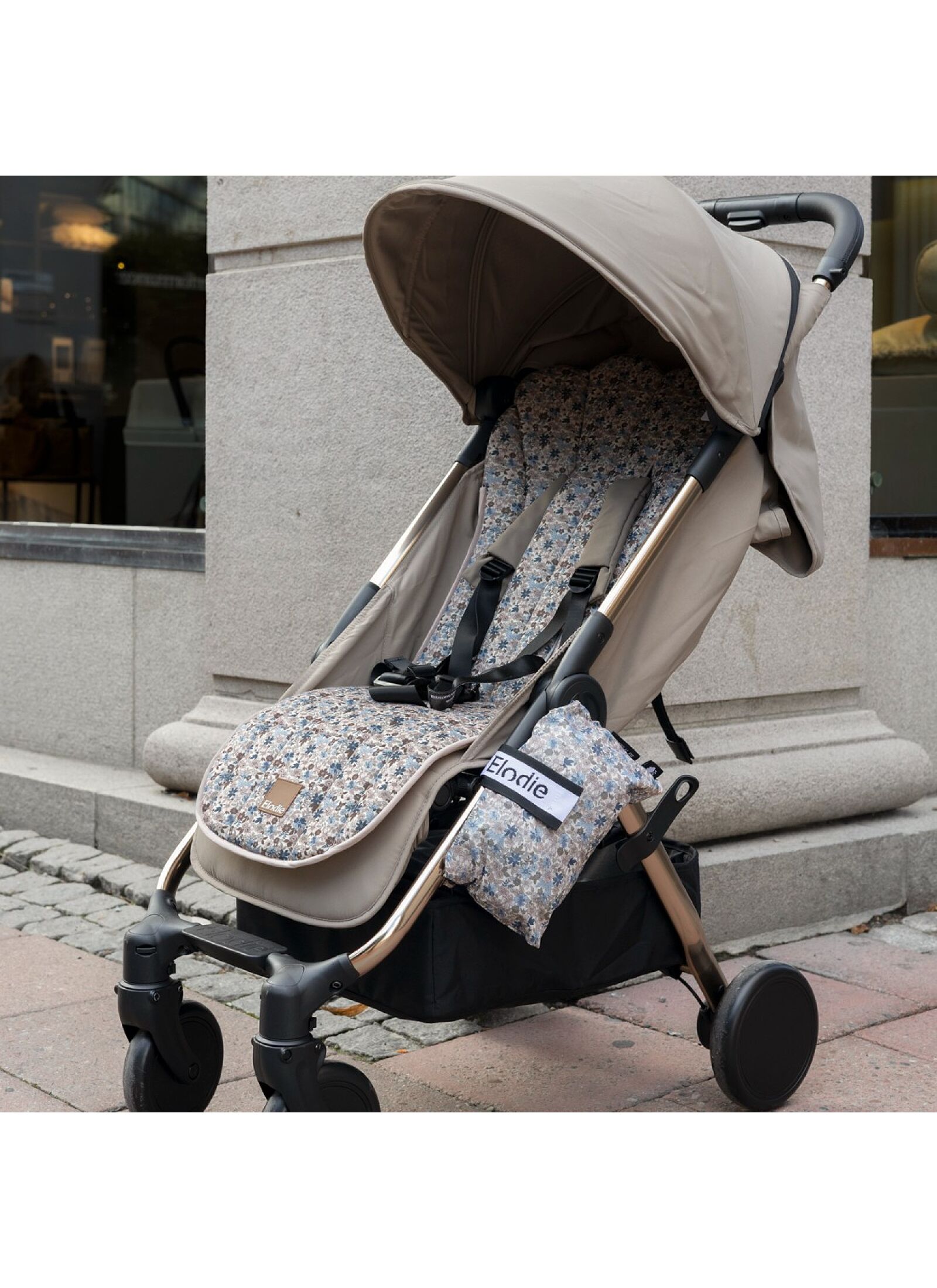 STROLLER PAD BLUE GARDEN