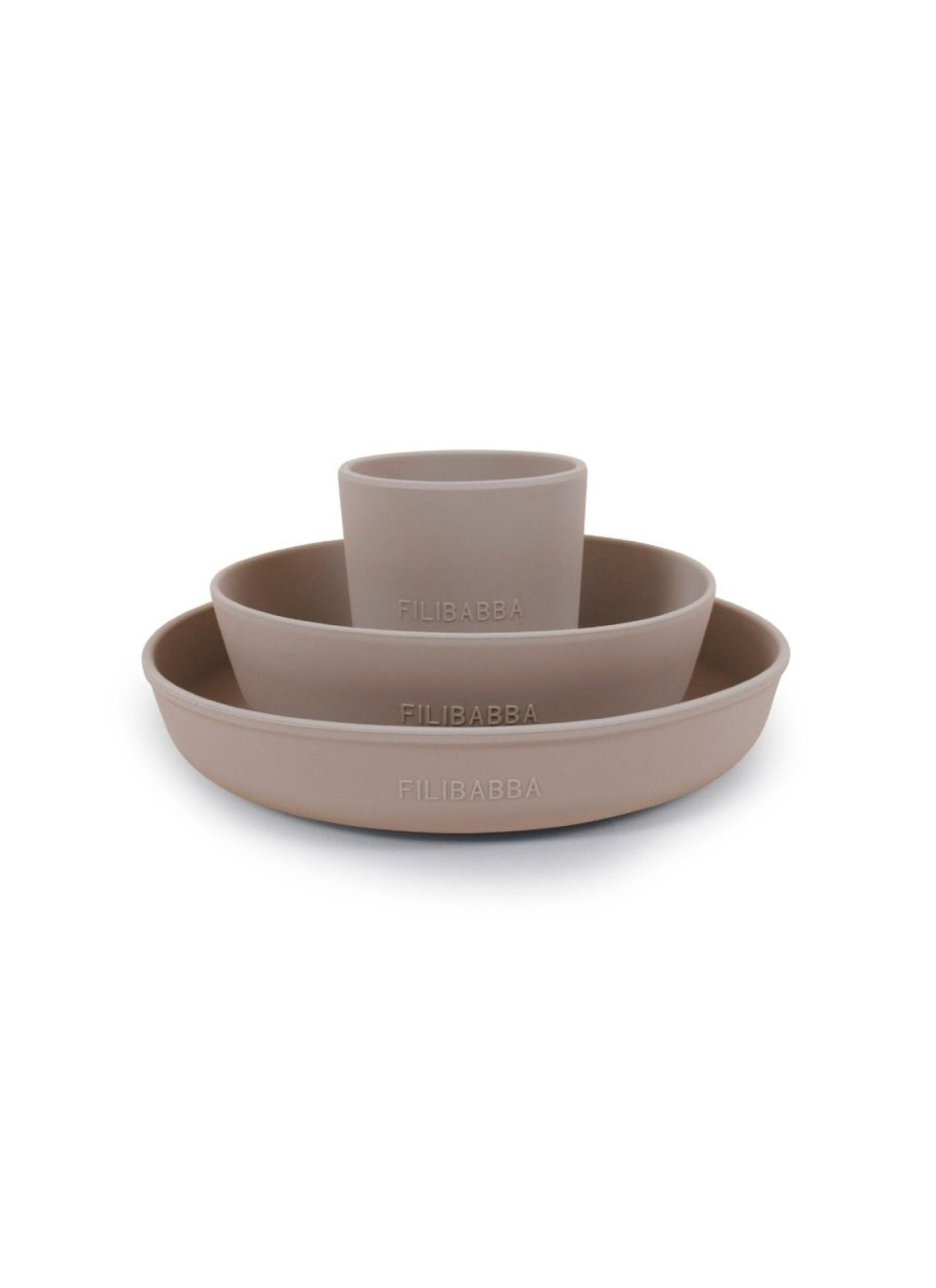 SILICONE DINNER SET WARM GREY