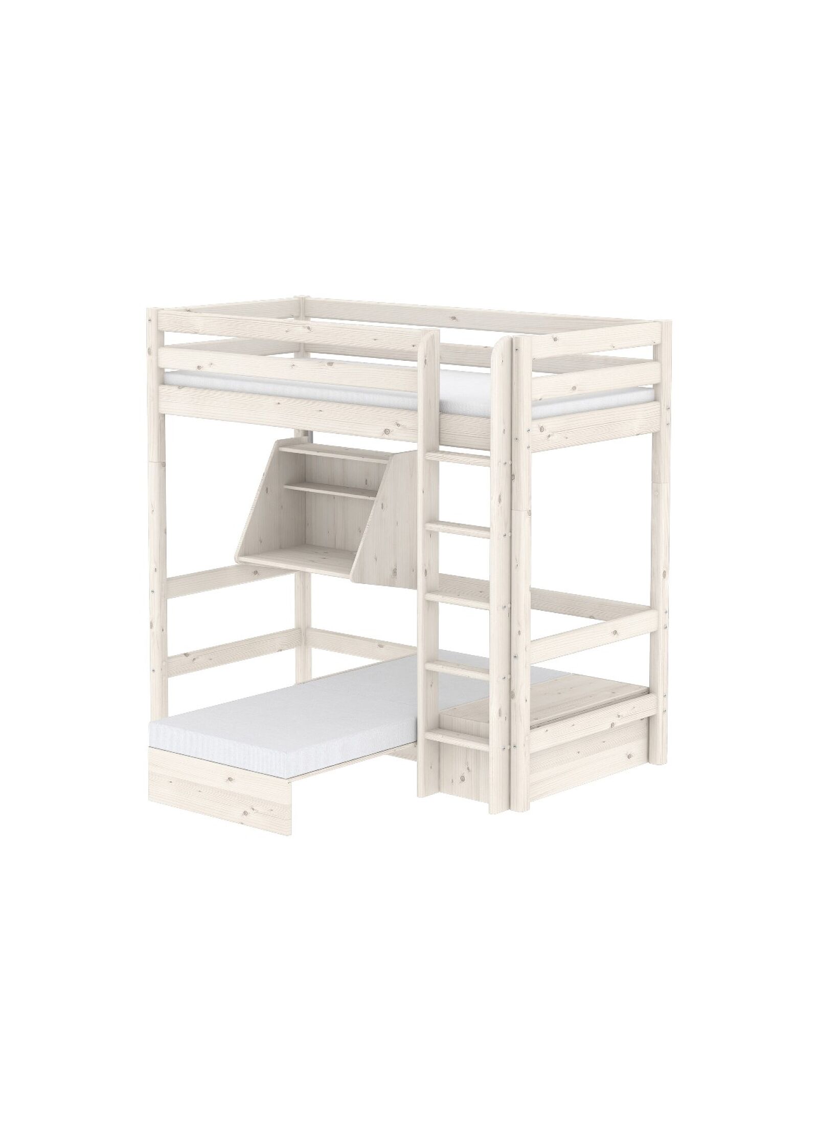 HIGH SINGLE BED CLASSIC WHITE WASHED (90X200)