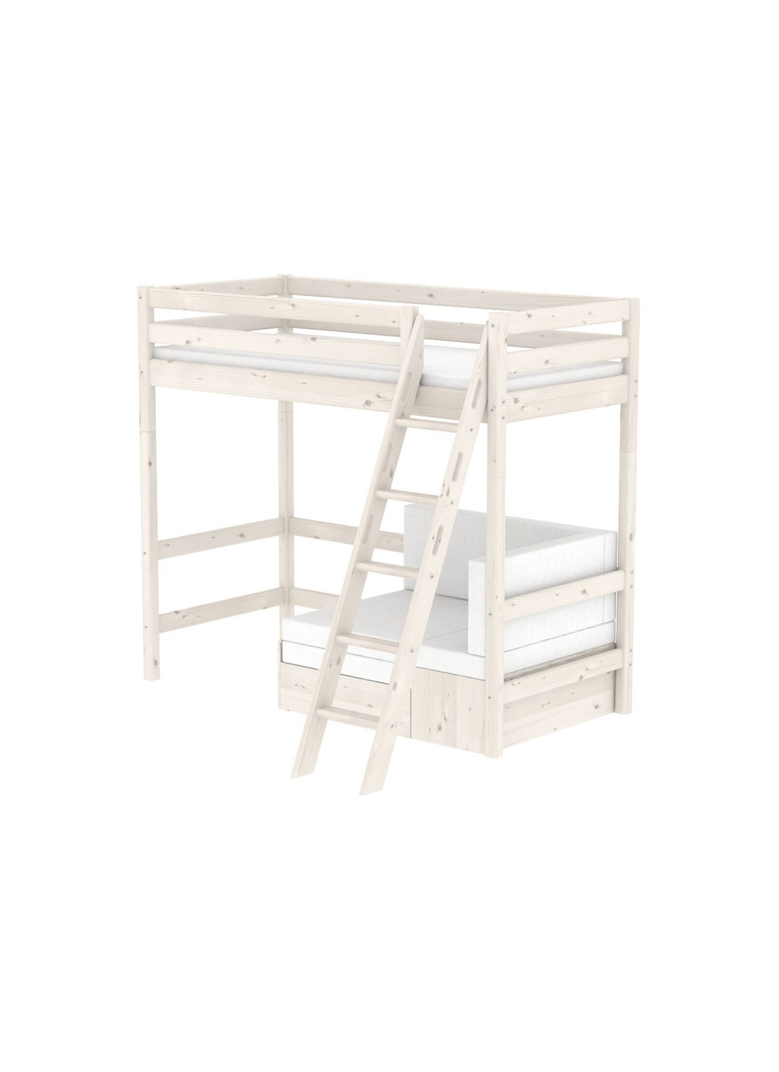 HIGH SINGLE BED CLASSIC WHITE WASHED (90X200)