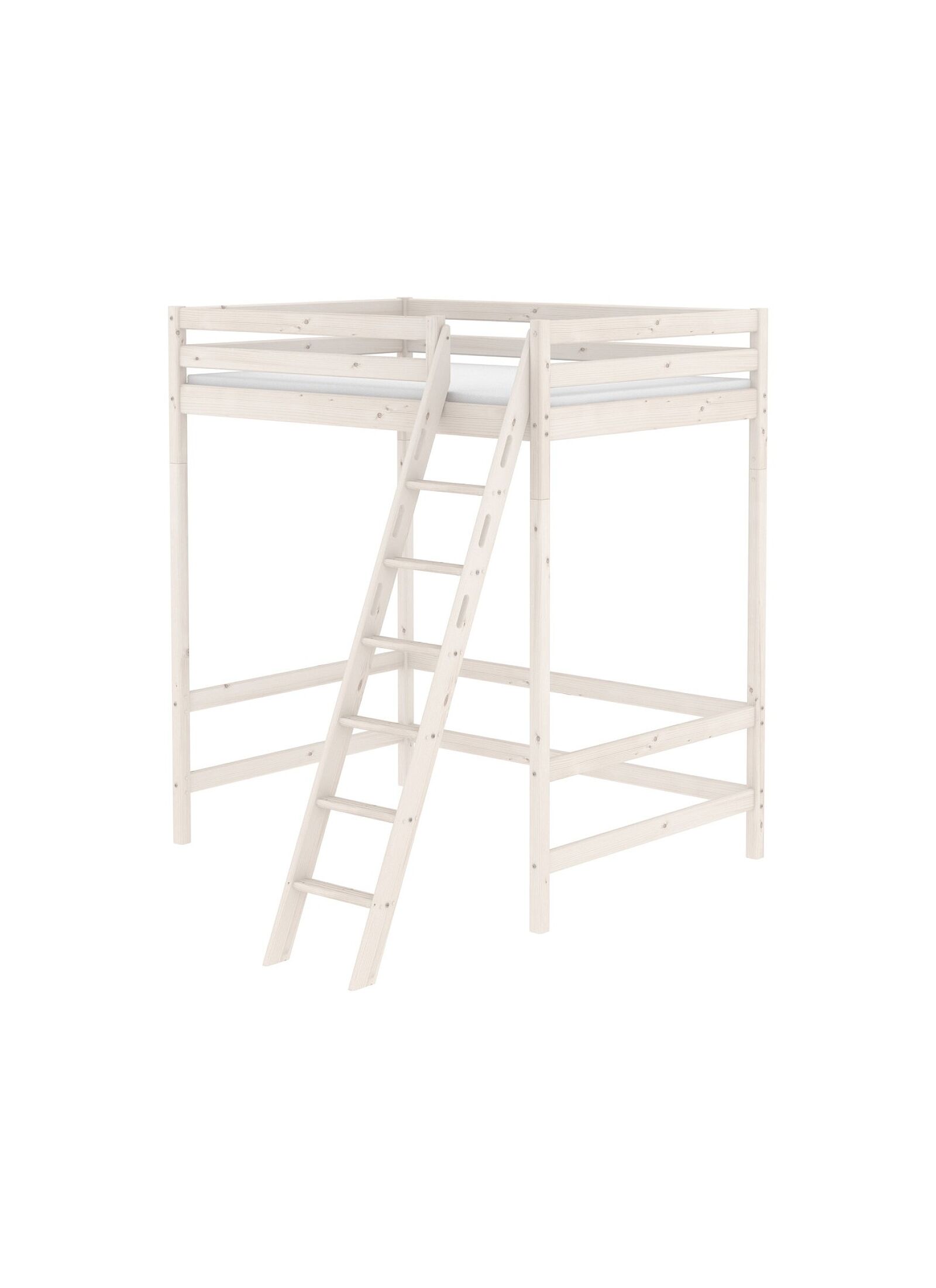 HIGH SINGLE BED CLASSIC WHITE WASHED (90X200)