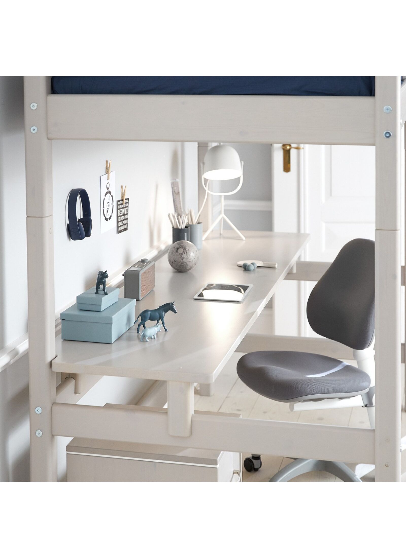 HIGH SINGLE BED CLASSIC WHITE WASHED (90X200)