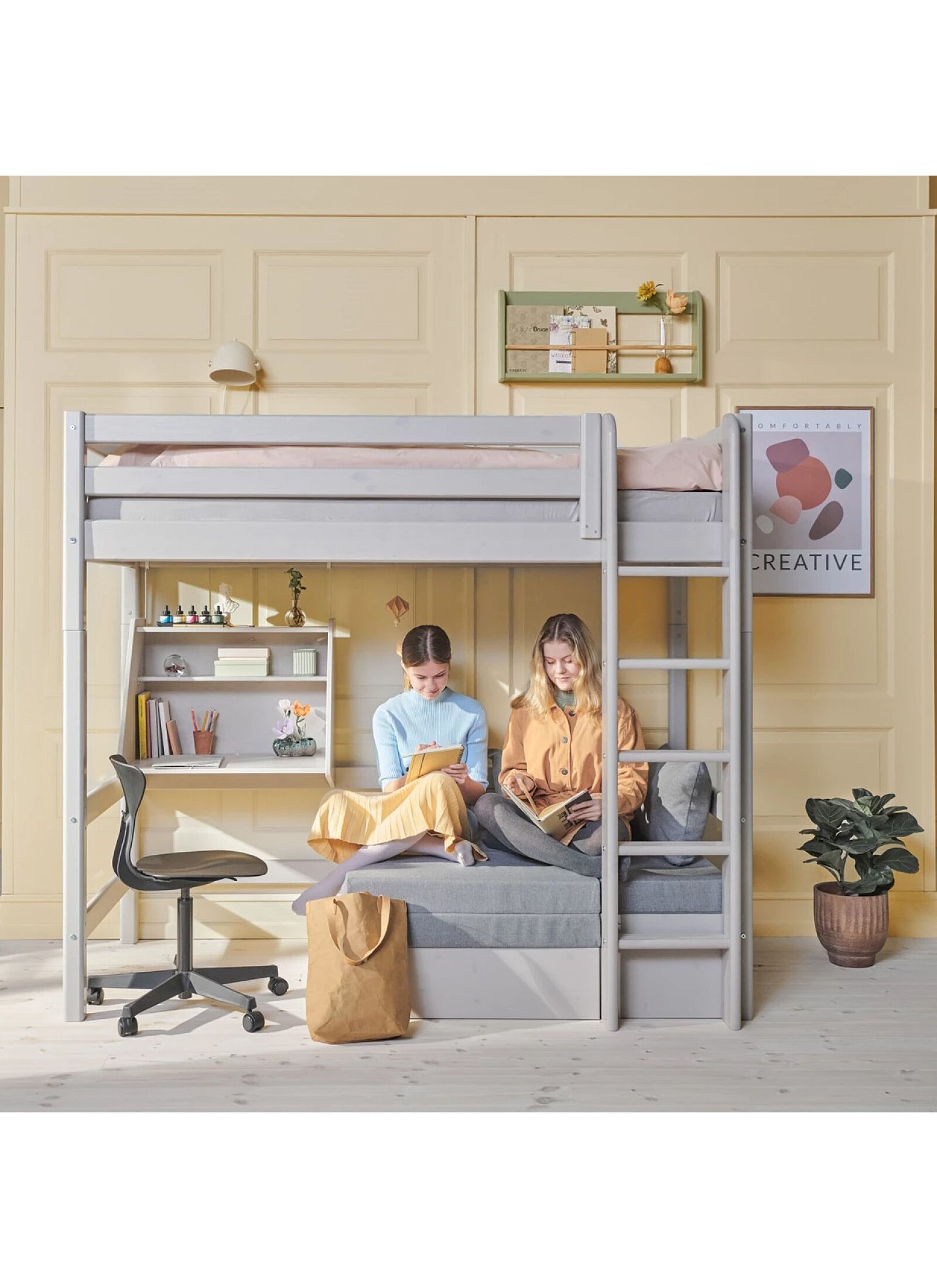 HIGH SINGLE BED CLASSIC GREY WASHED (90X200)