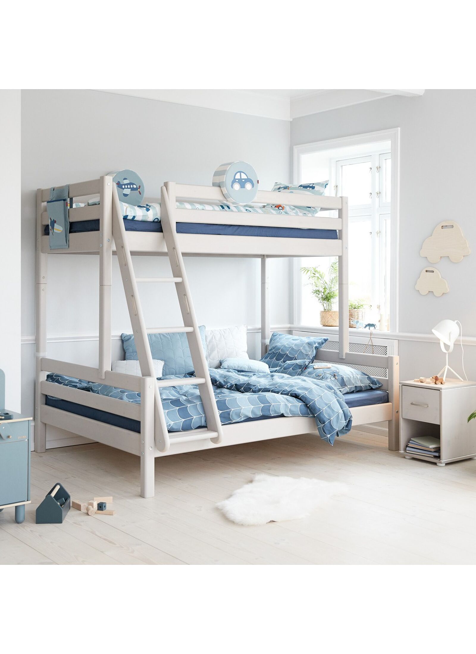 BUNK BED CLASSIC GREY WASHED (90X200 + 140X200)