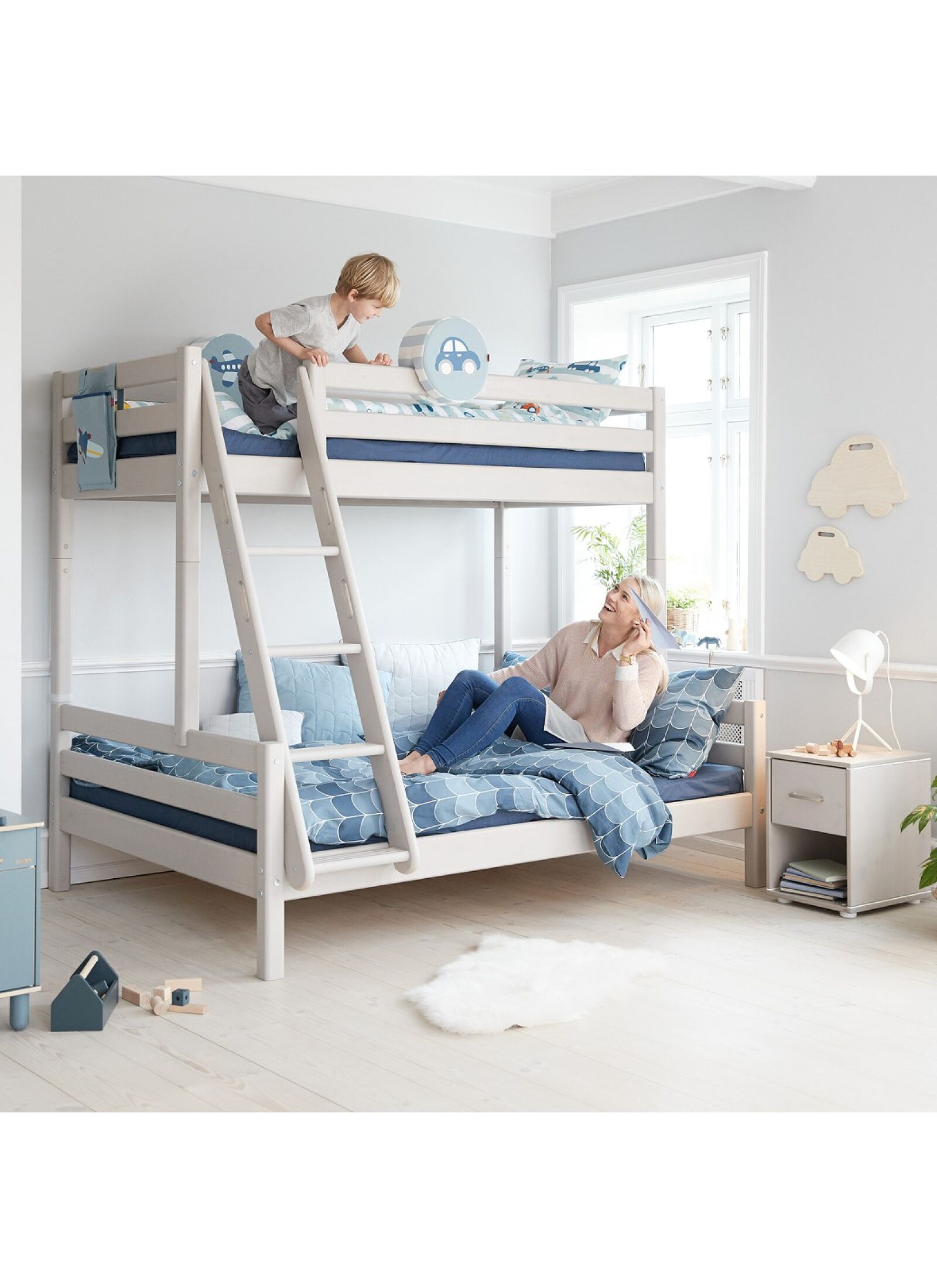 BUNK BED CLASSIC GREY WASHED (90X200 + 140X200)