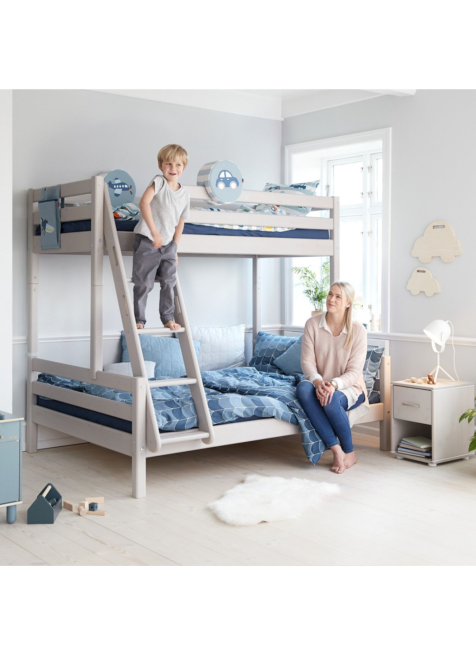 BUNK BED CLASSIC GREY WASHED (90X200 + 140X200)