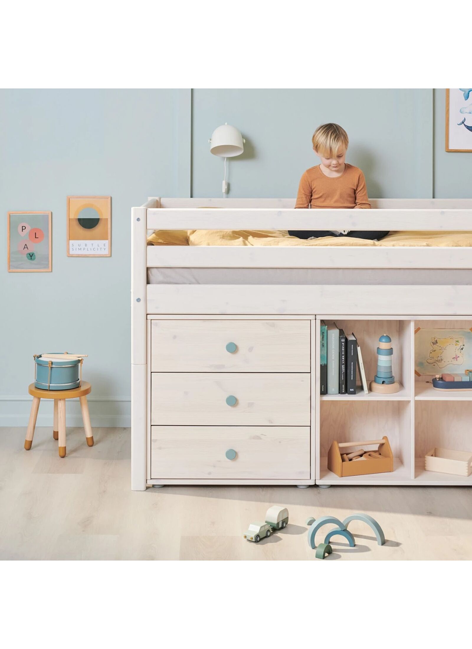 MID-HIGH SINGLE BED CLASSIC GREY WASHED (90X200)