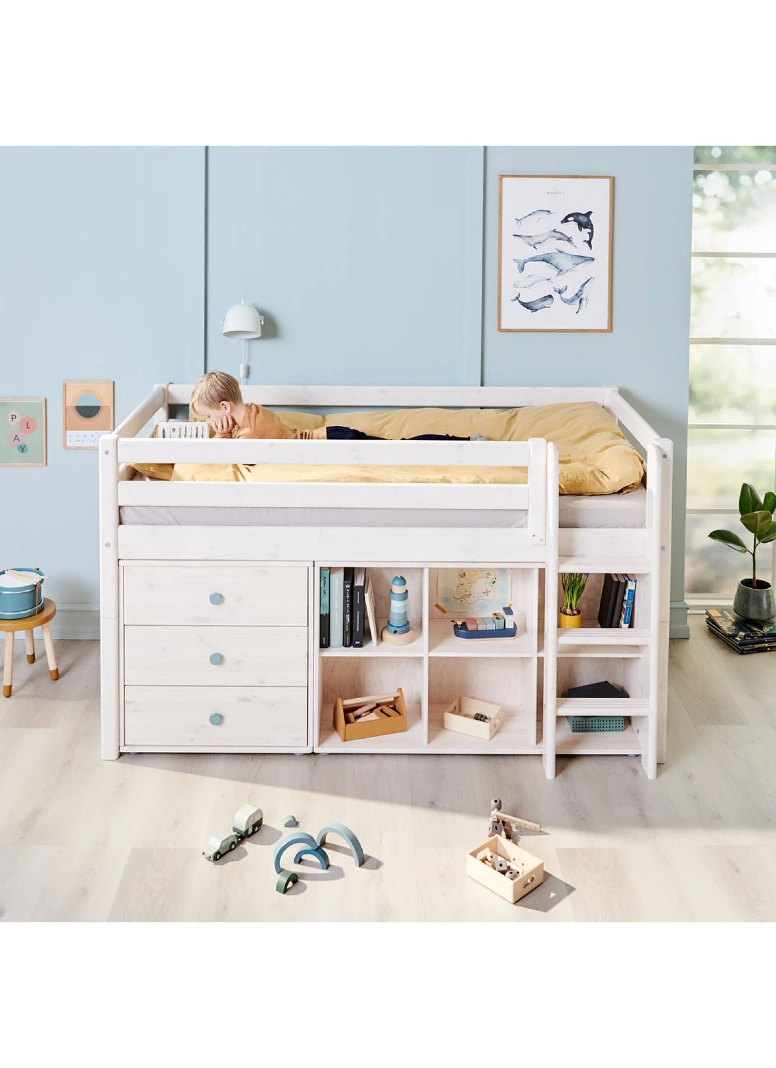 MID-HIGH SINGLE BED CLASSIC GREY WASHED (90X200)