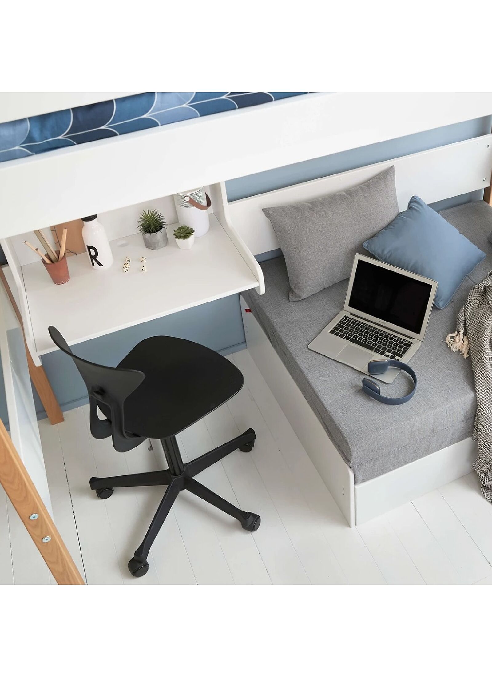 HIGH SINGLE BED NOR WHITE (90X200)