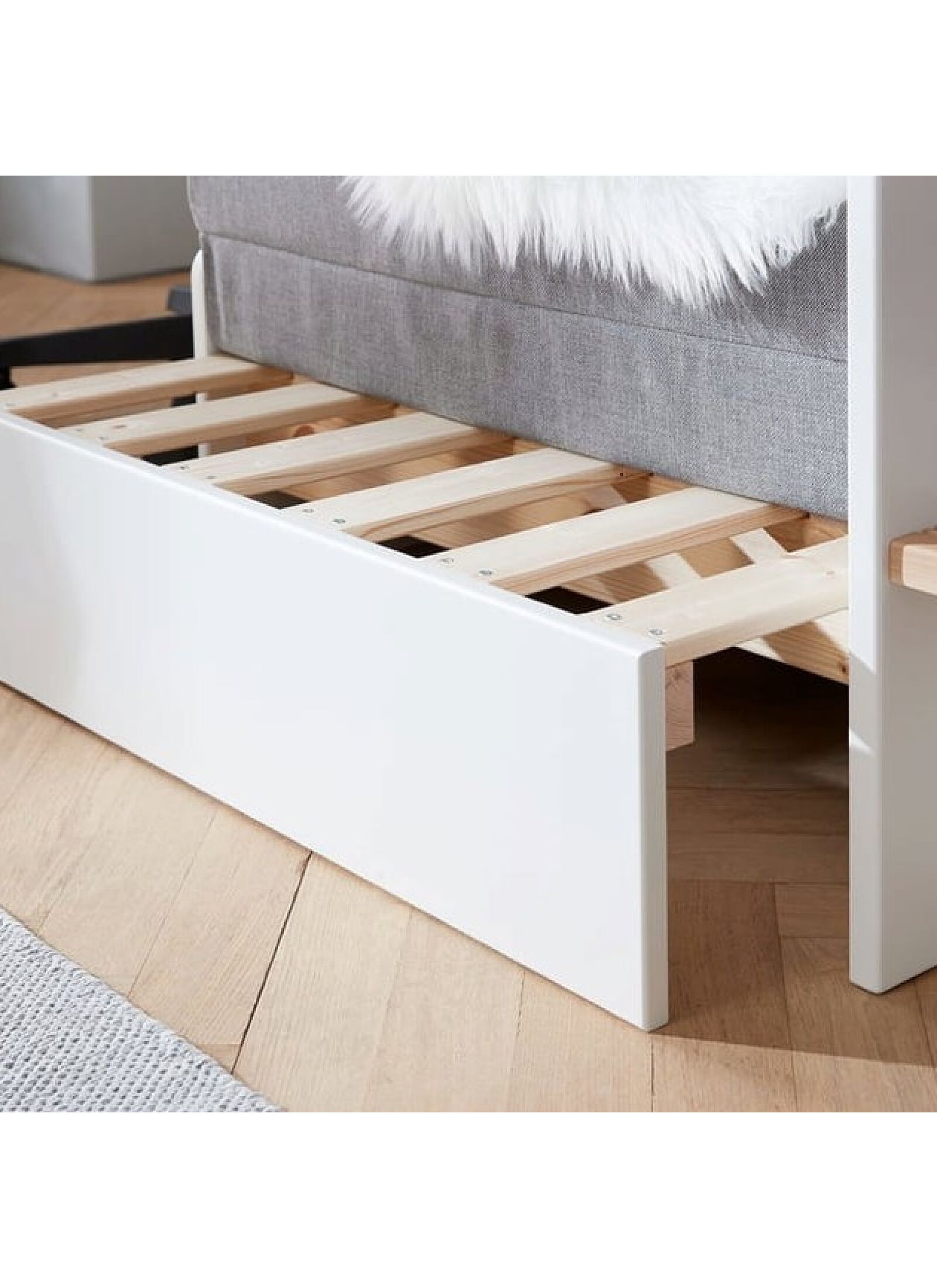 HIGH SINGLE BED NOR WHITE (90X200)