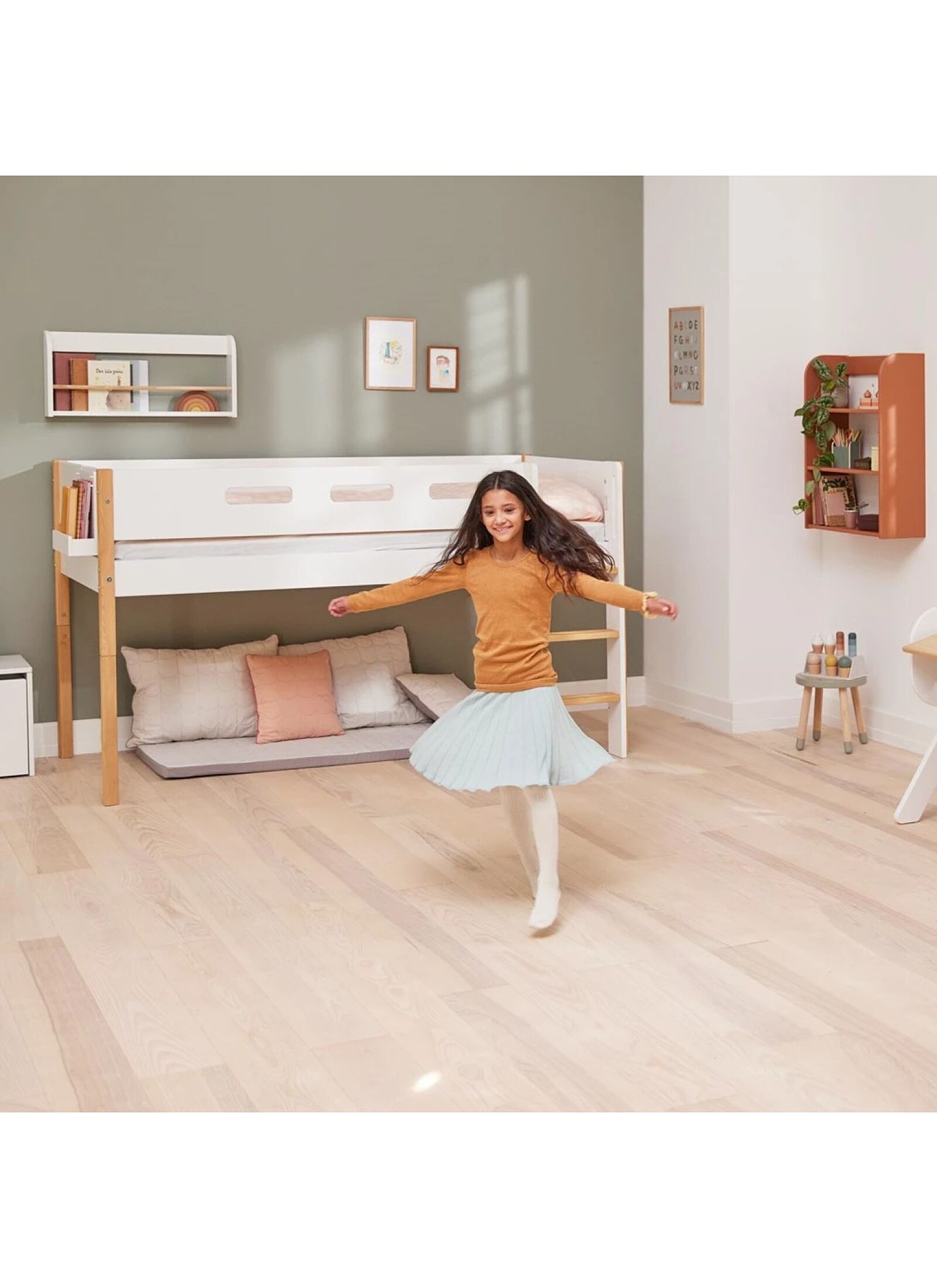 MID-HIGH SINGLE BED NOR WHITE (90X200)