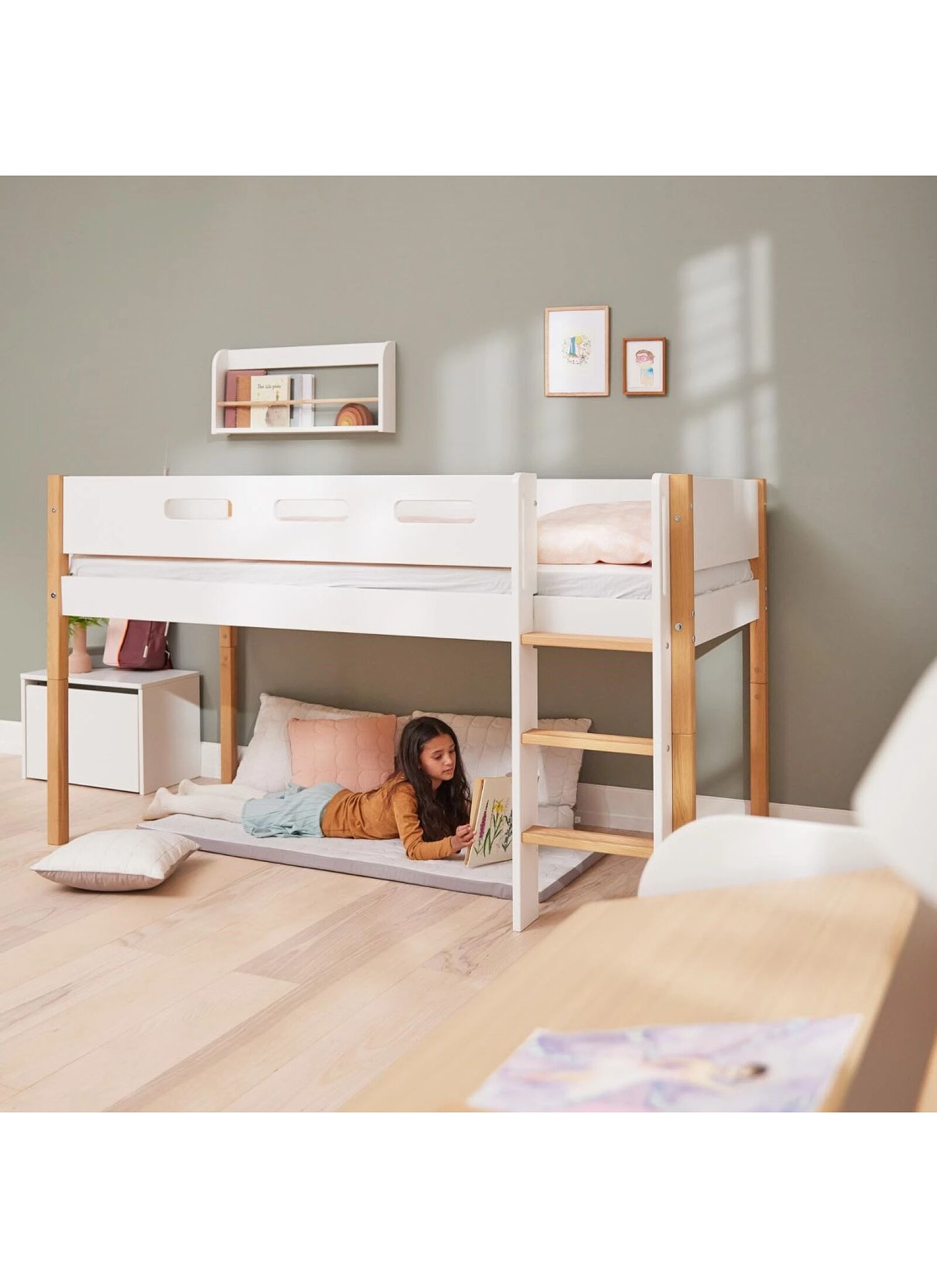 MID-HIGH SINGLE BED NOR WHITE (90X200)