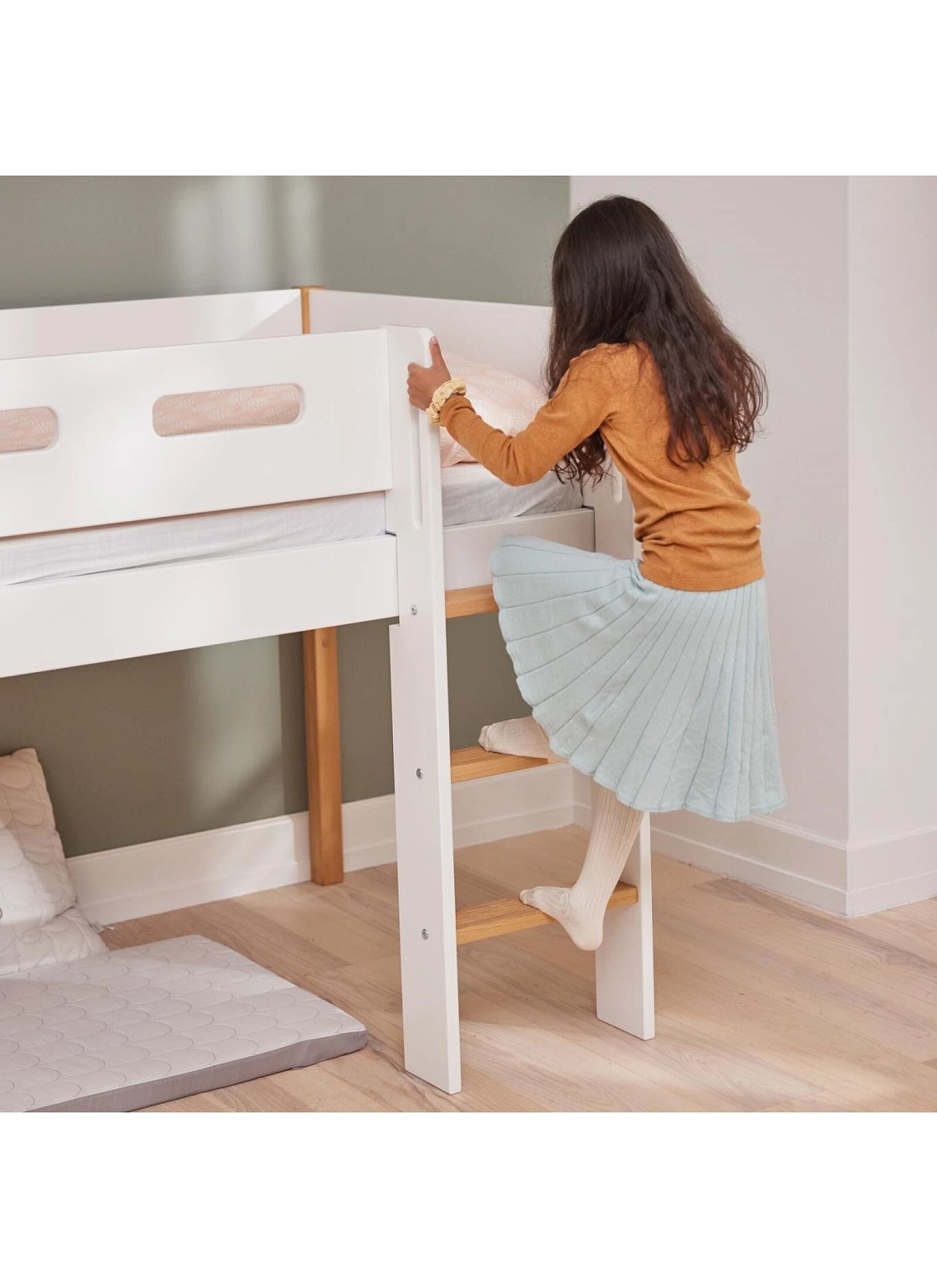 MID-HIGH SINGLE BED NOR WHITE (90X200)