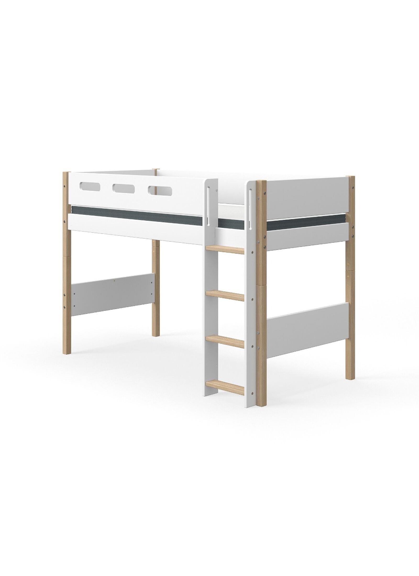 SEMI-HIGH SINGLE BED NOR WHITE (90X200)