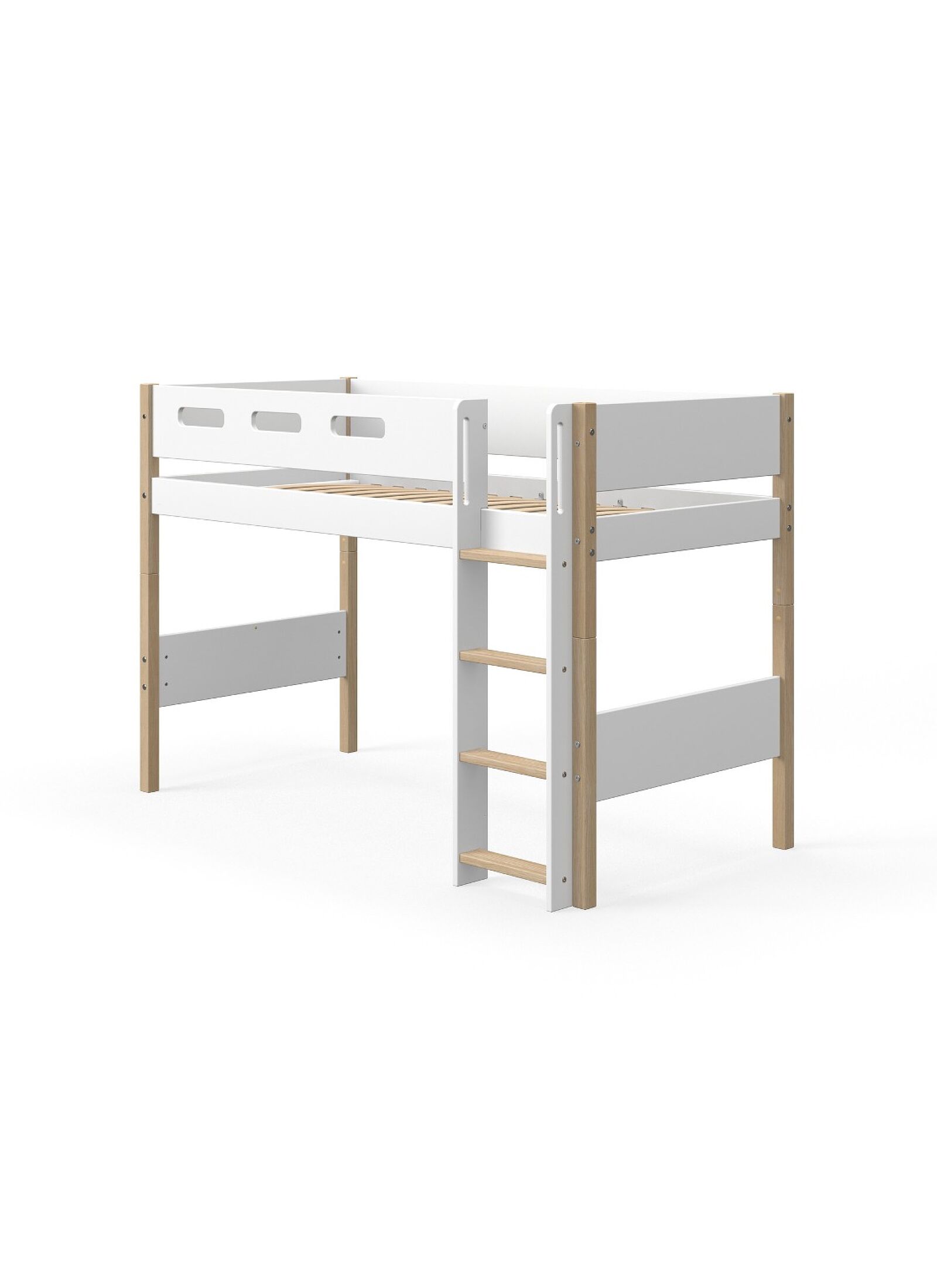 SEMI-HIGH SINGLE BED NOR WHITE (90X200)