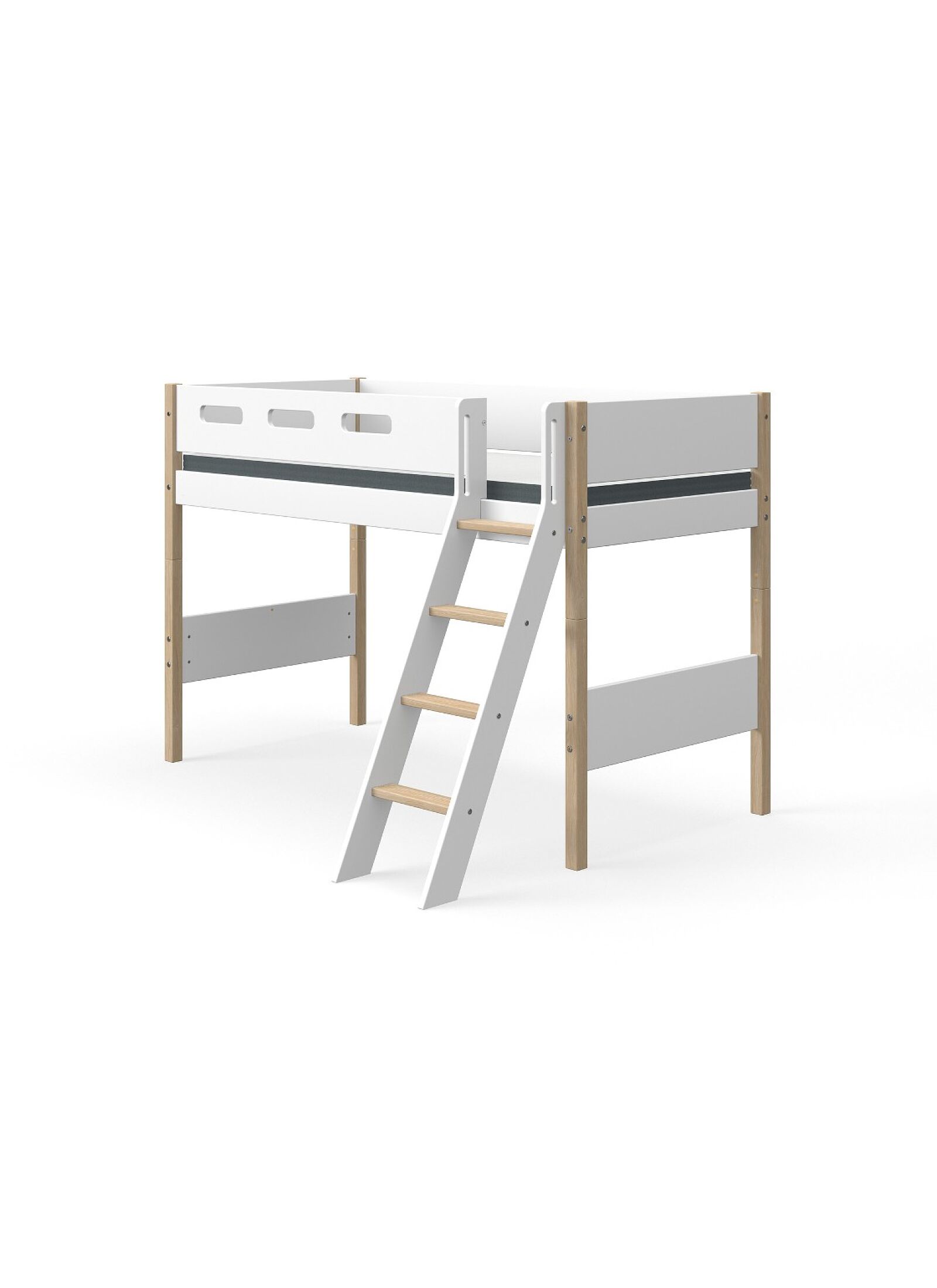 SEMI-HIGH SINGLE BED NOR WHITE (90X200)