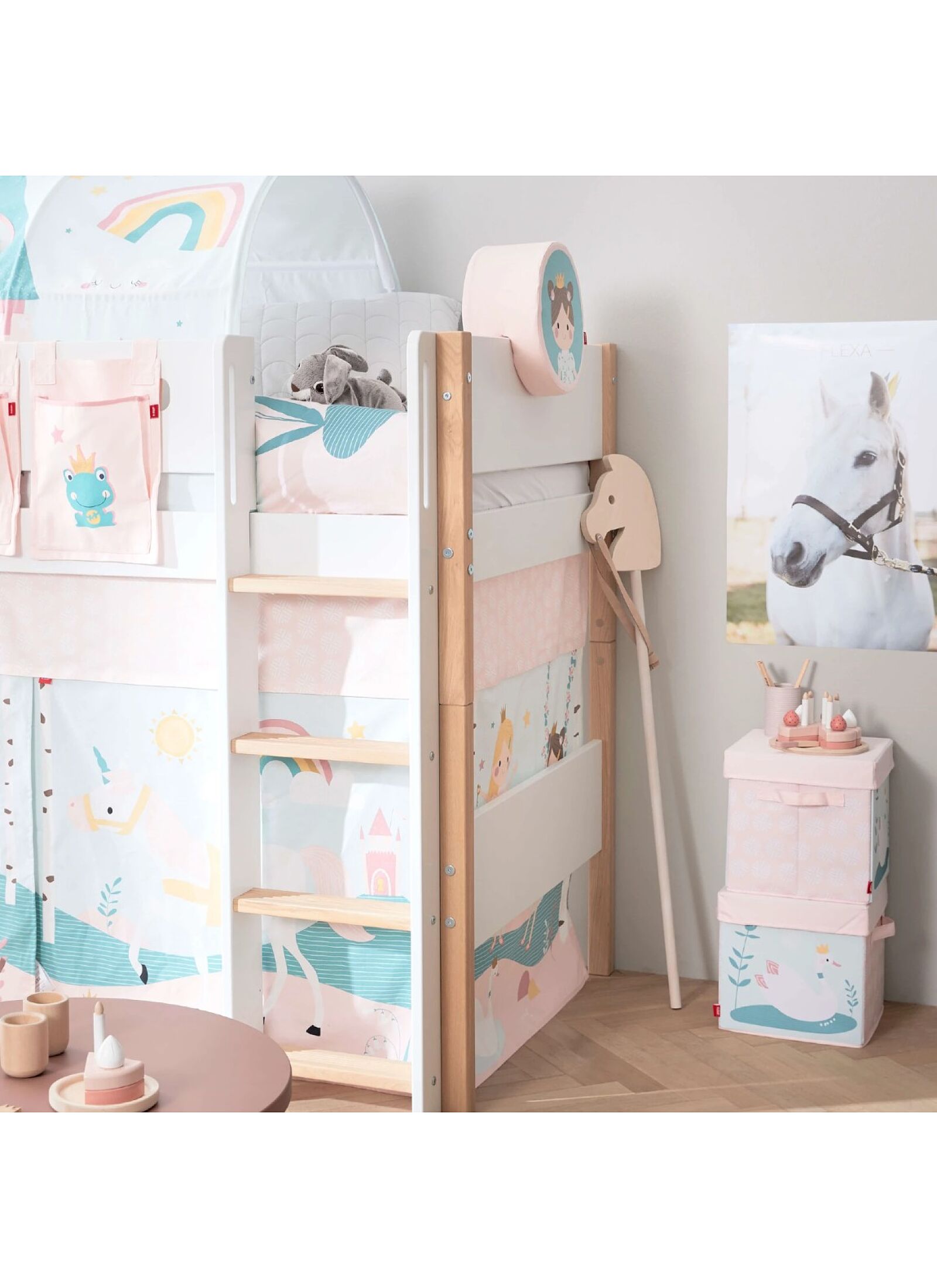 SEMI-HIGH SINGLE BED NOR WHITE (90X200)