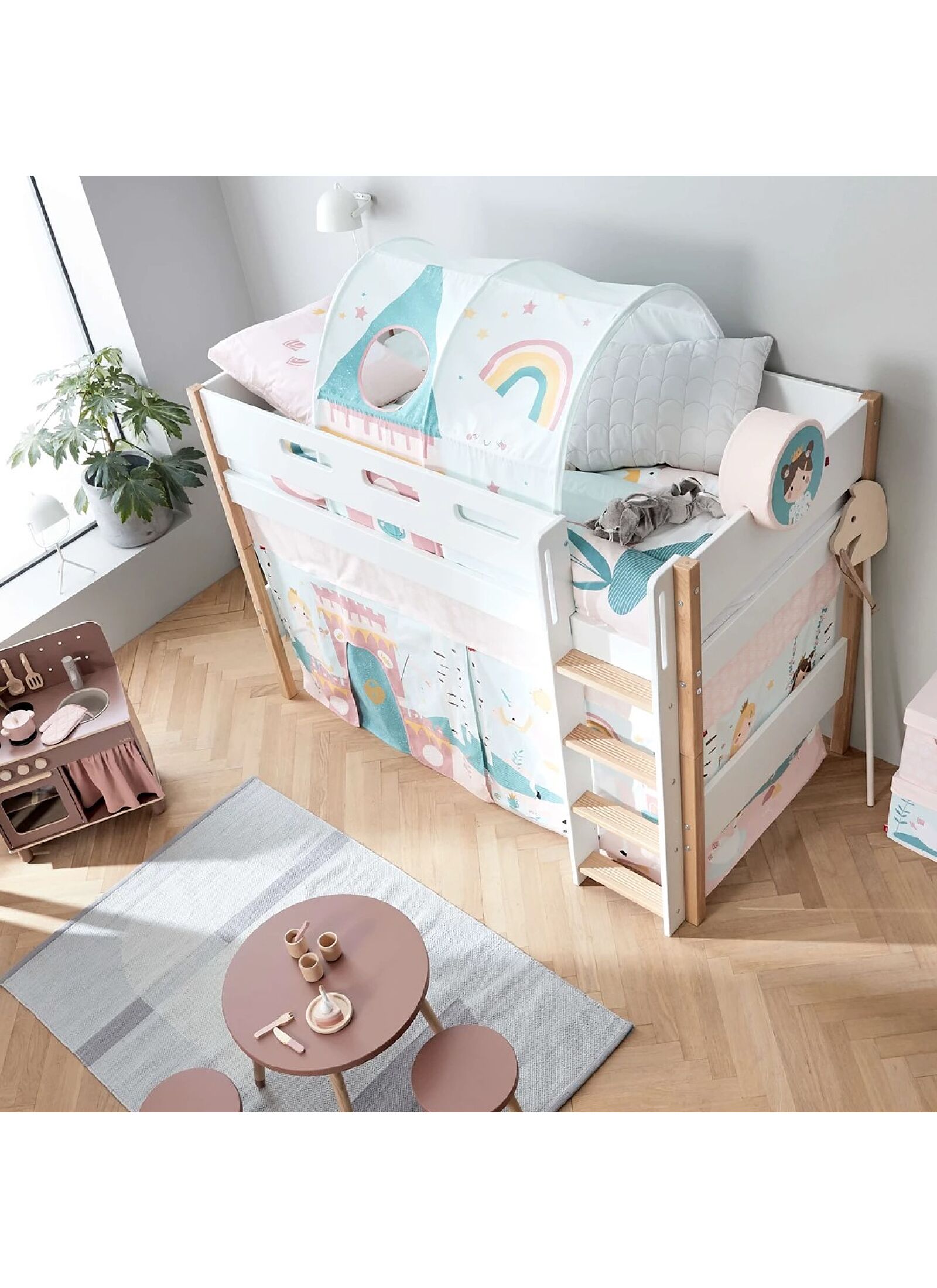 SEMI-HIGH SINGLE BED NOR WHITE (90X200)