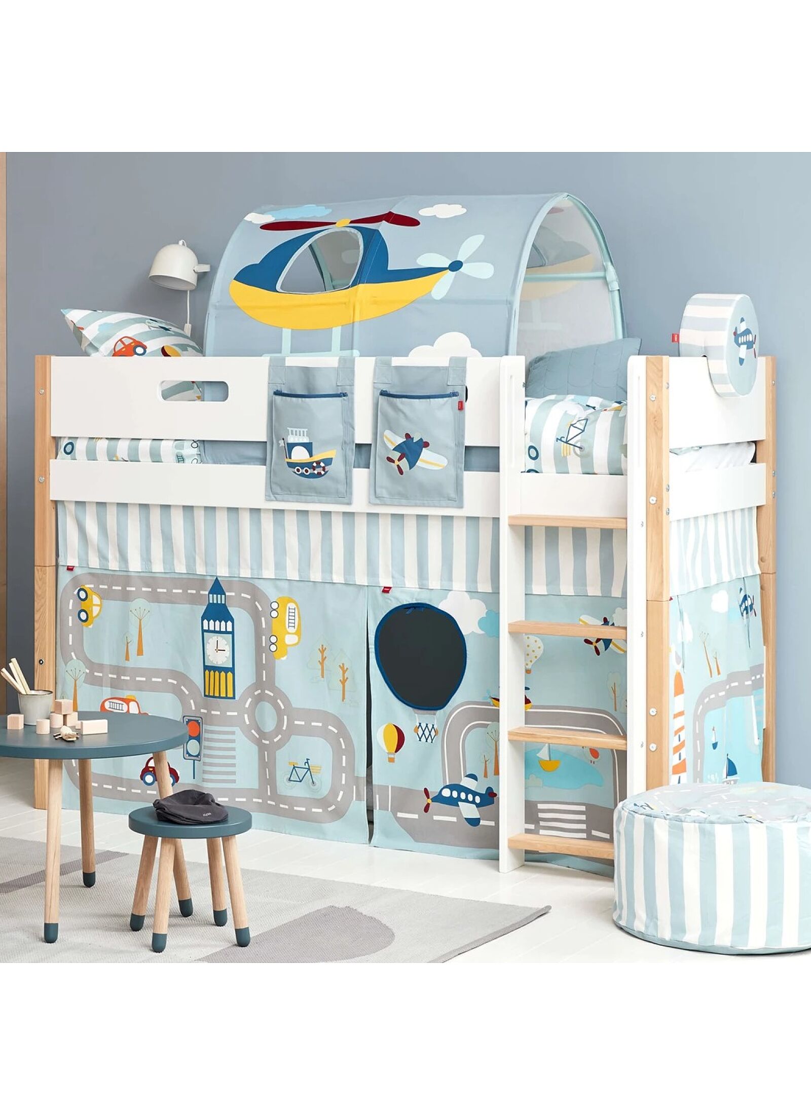 SEMI-HIGH SINGLE BED NOR WHITE (90X200)