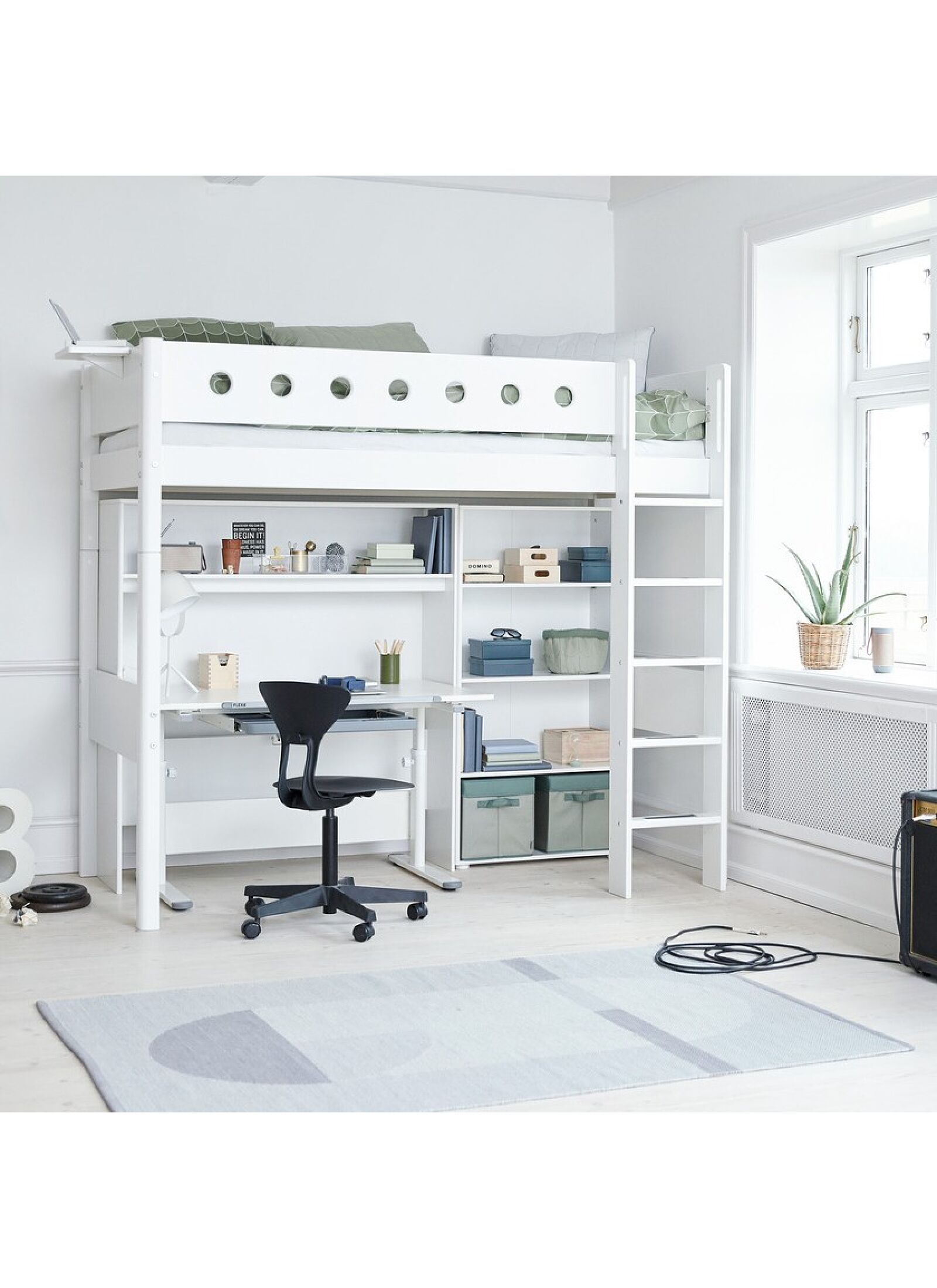 HIGH SINGLE BED WHITE (90X200)