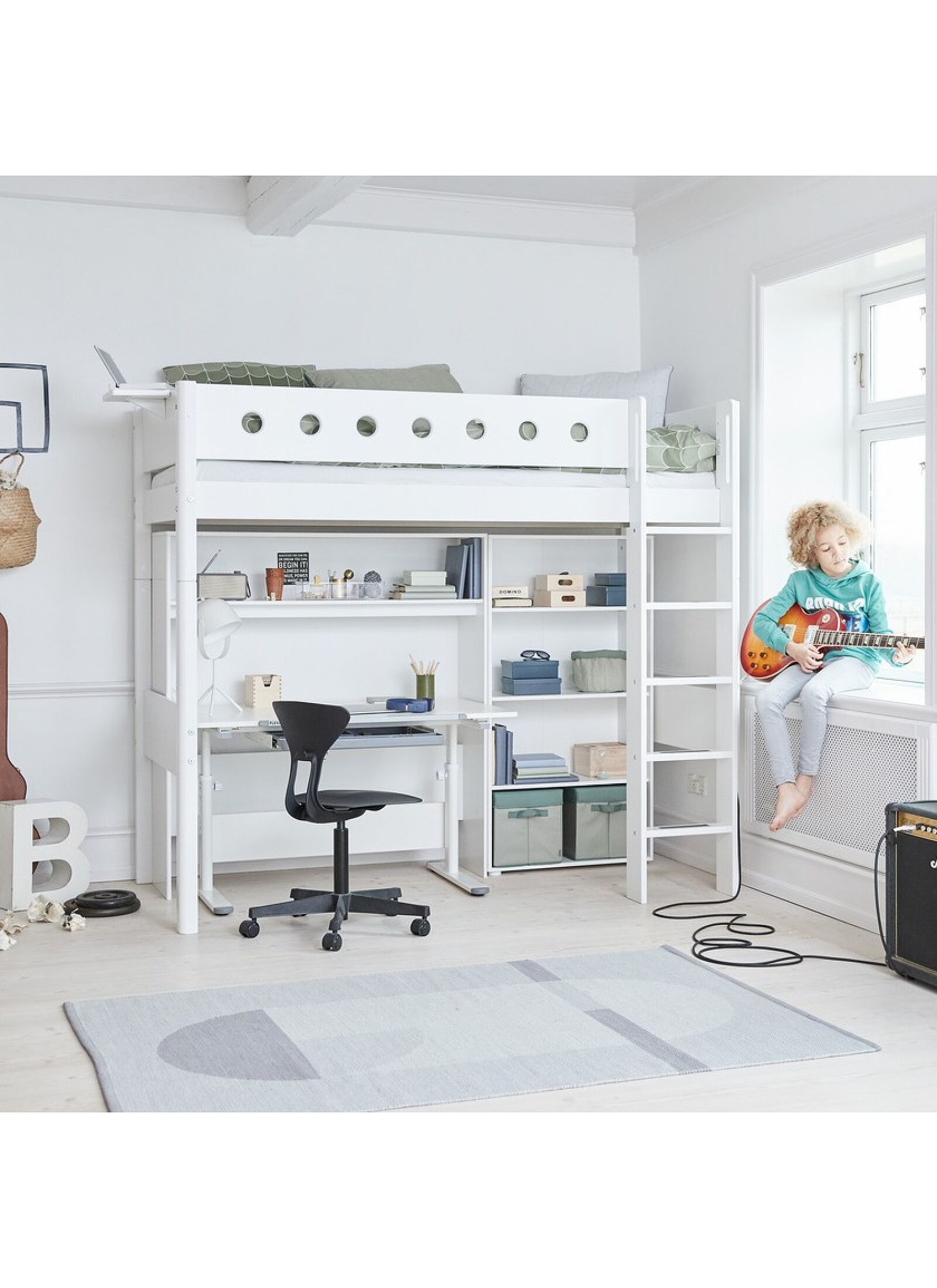 HIGH SINGLE BED WHITE (90X200)