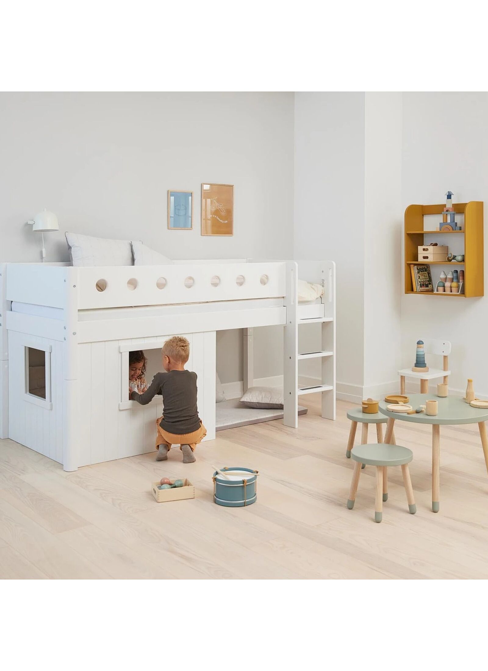 MID-HIGH SINGLE BED WHITE (90X200)