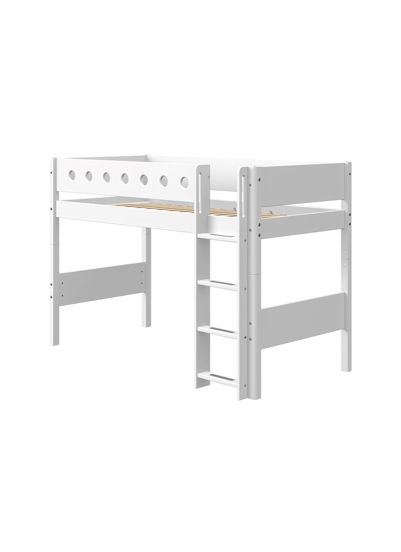 SEMI-HIGH SINGLE BED WHITE (90X200)