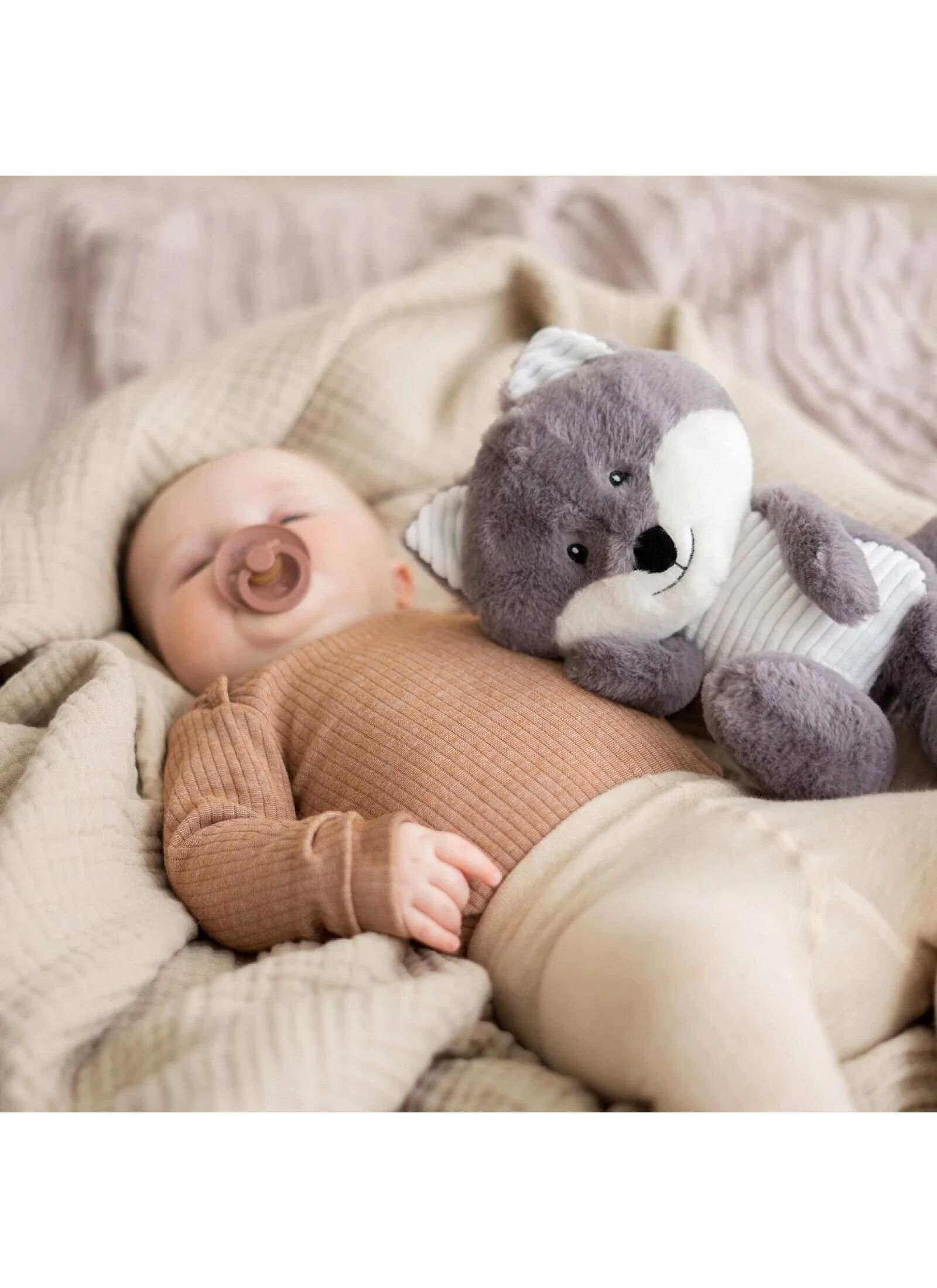 BABY COMFORTER ROBIN GREY