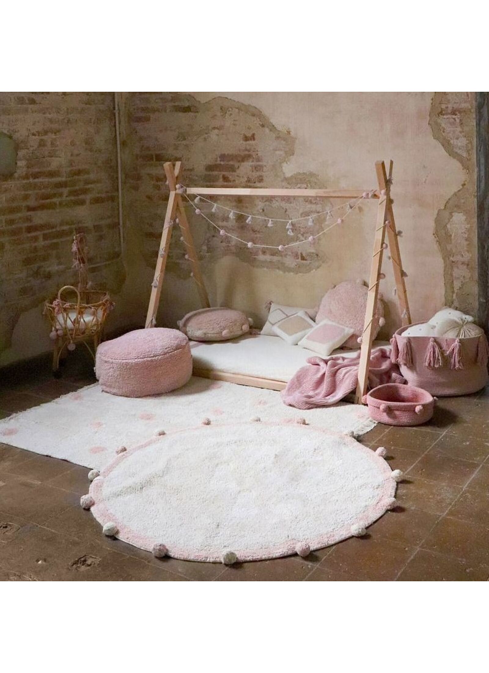 RUG HIPPY DOTS VINTAGE NUDE(120X160)